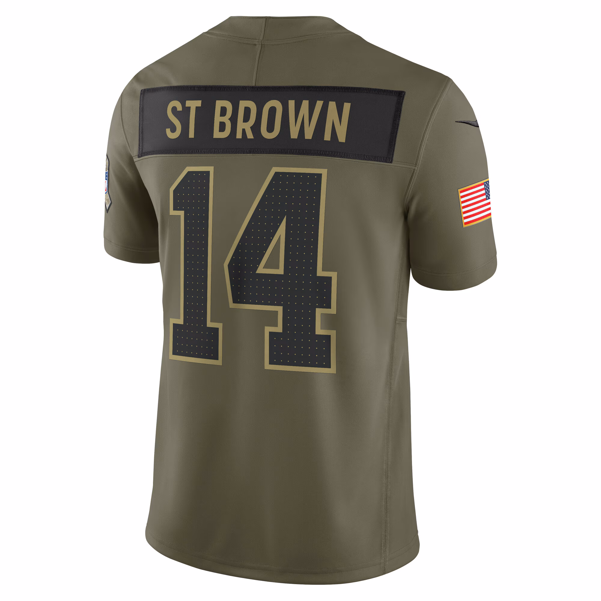 Men's Detroit Lions Amon-Ra St. Brown Olive 2025 Salute to Service Limited Jersey