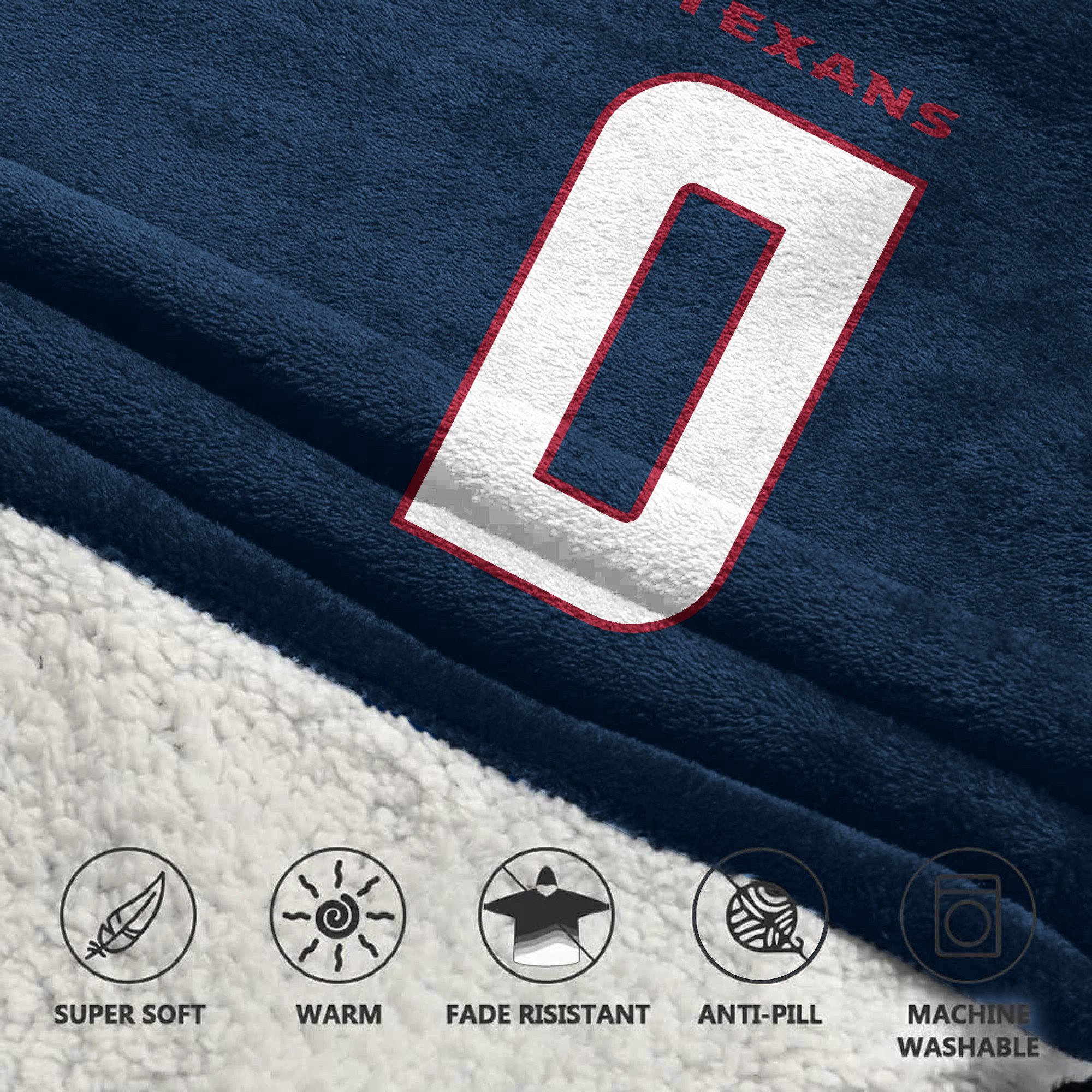 Adult 0 Houston Football Unisex Blanket Hoodie