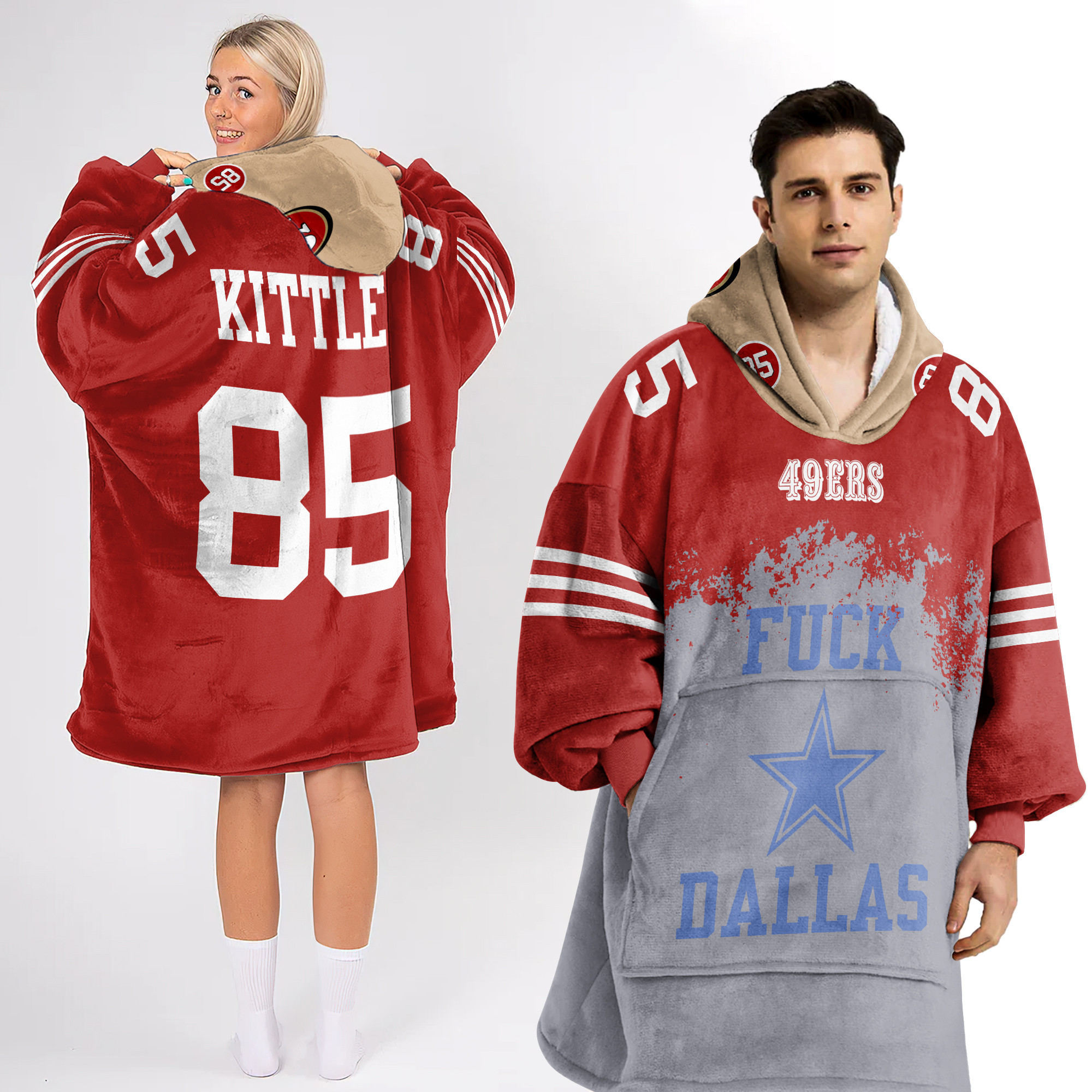 Adult F**k Dallas San Francisco 49ers Football Unisex Blanket Hoodie