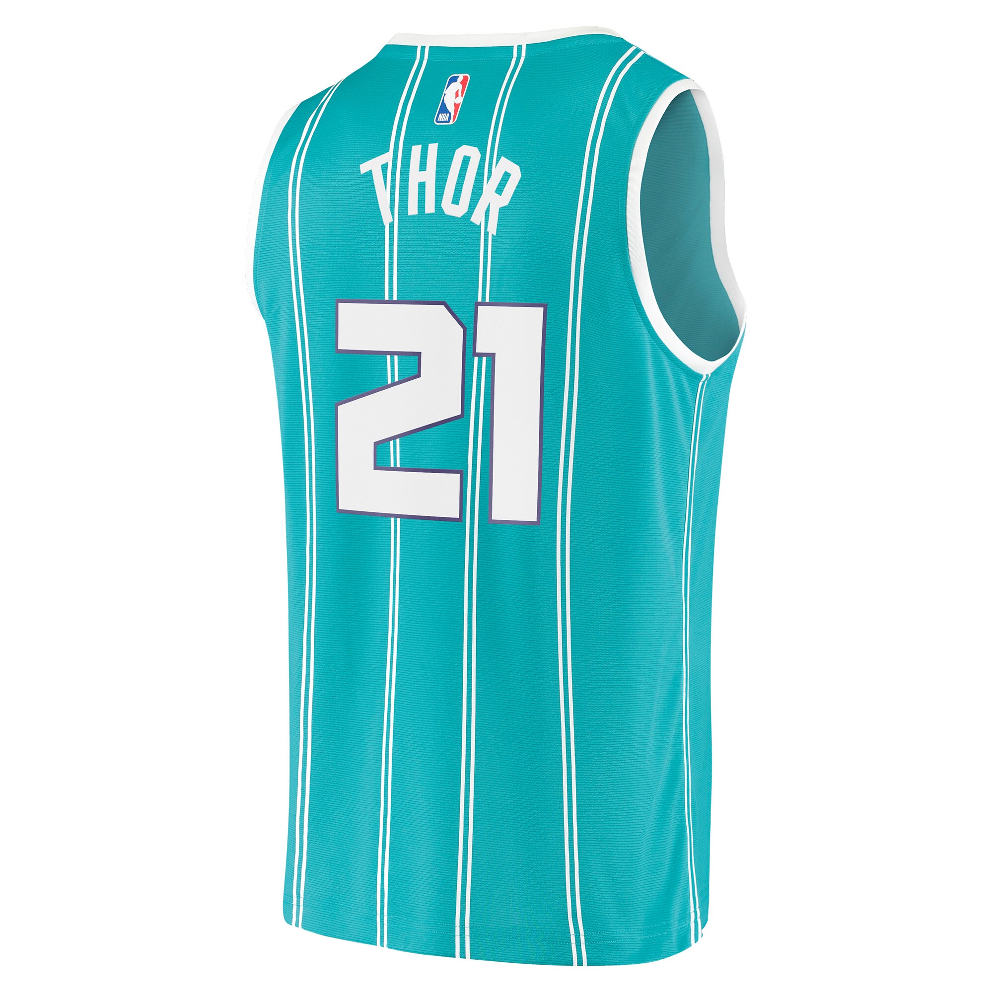 JT Thor Charlotte Hornets  Youth 2021/22 Fast Break Replica Jersey - Icon Edition - Teal