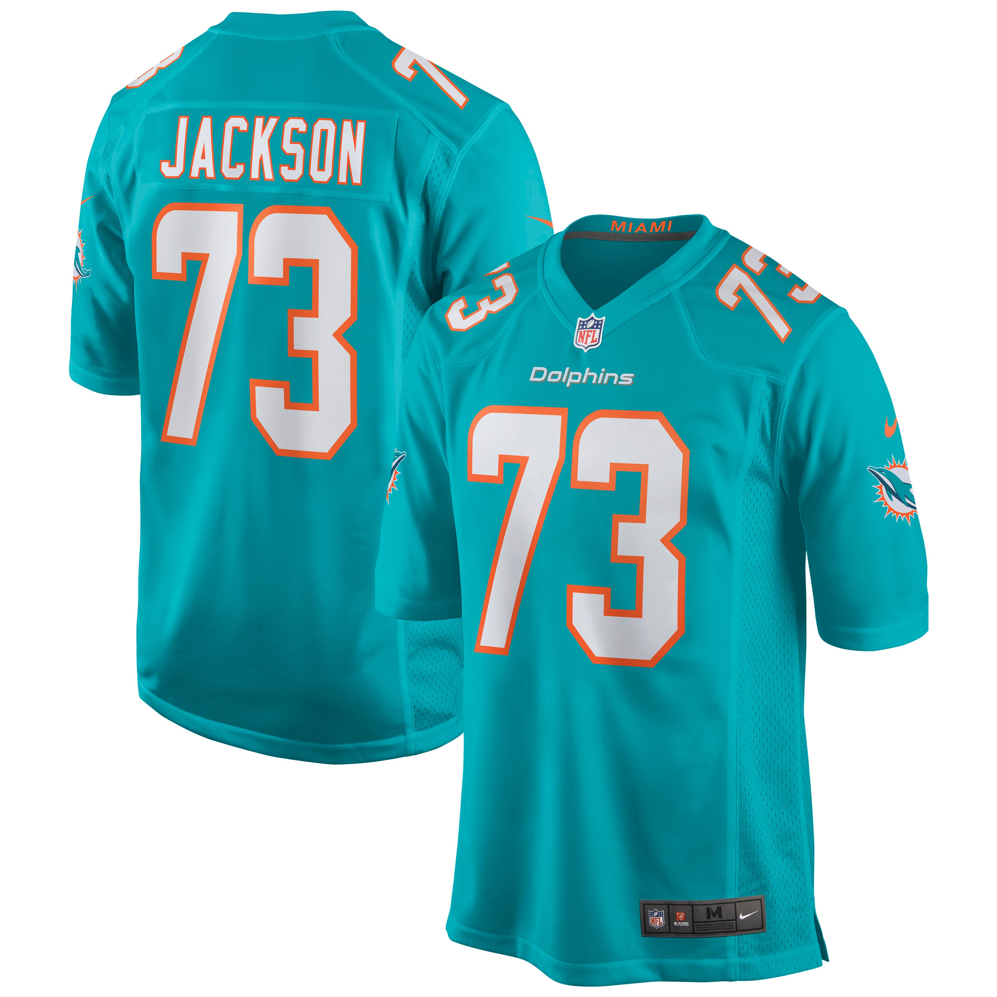 Austin Jackson Miami Dolphins Player Game Jersey - Aqua