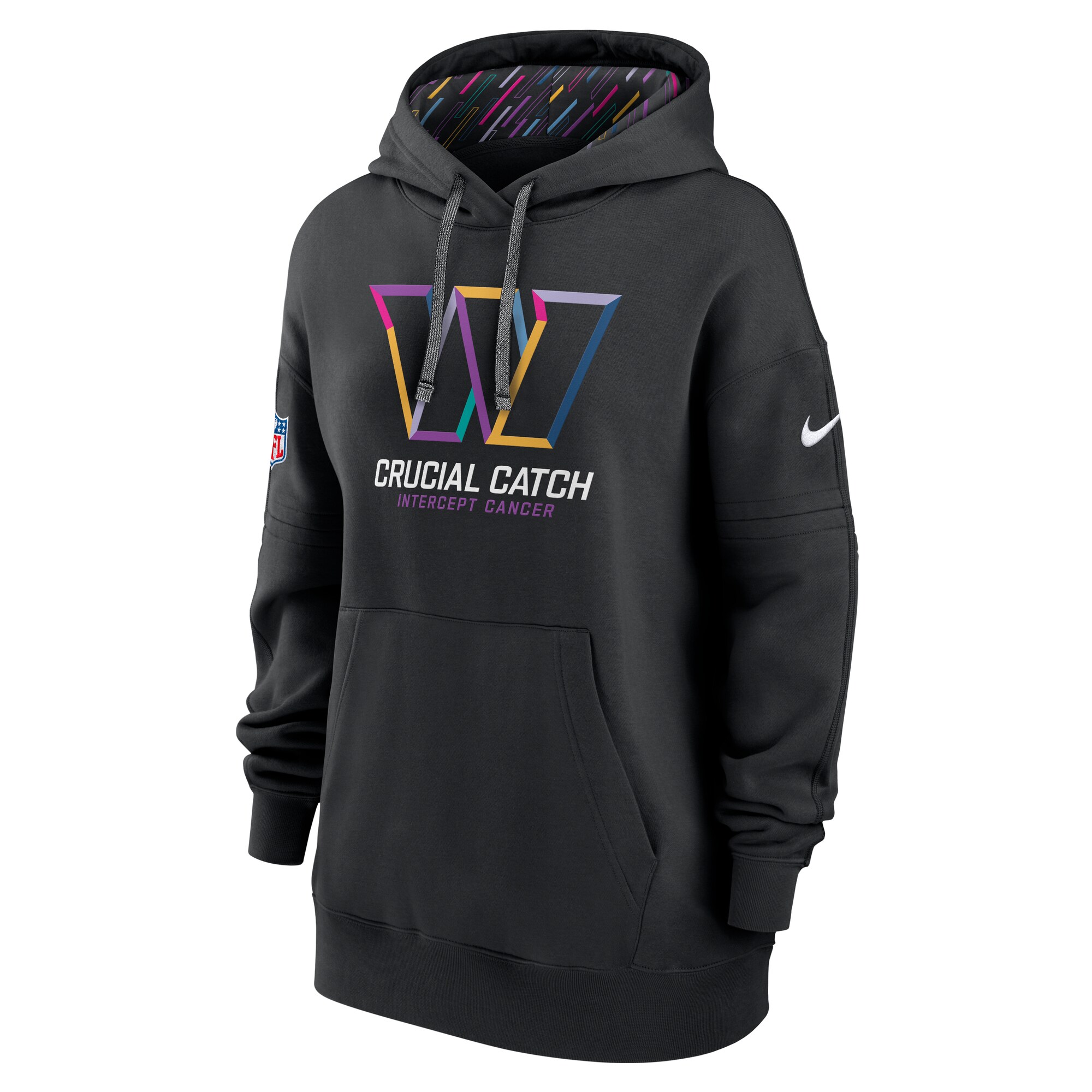 Washington Commanders Women's 2024 NFL Crucial Catch Club Pullover Hoodie - Black