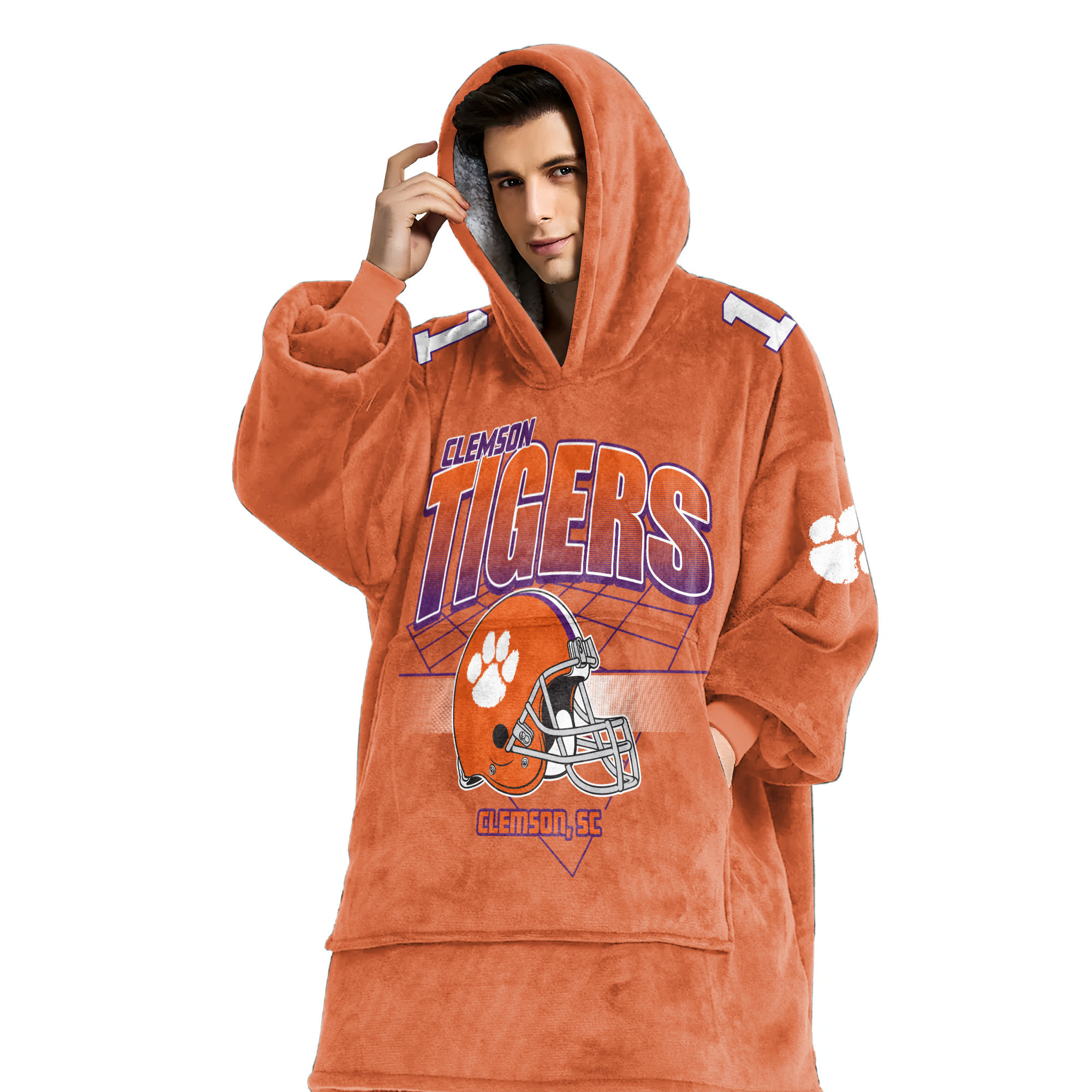 Adult Clemson Football Unisex Blanket Hoodie