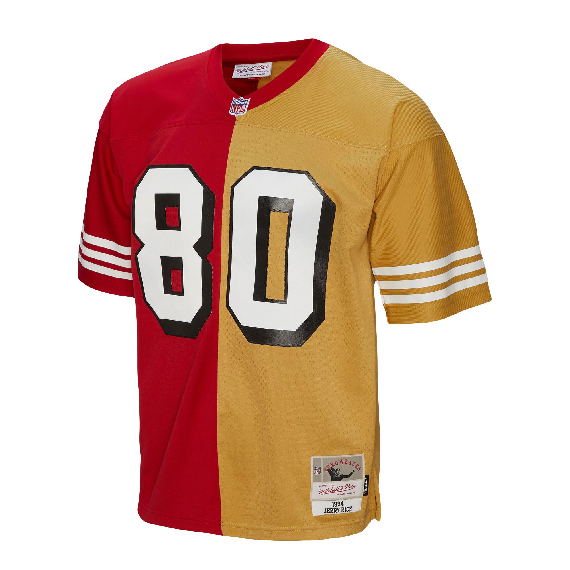Jerry Rice San Francisco 49ers 1994 Split Legacy Replica Jersey - Scarlet/Gold