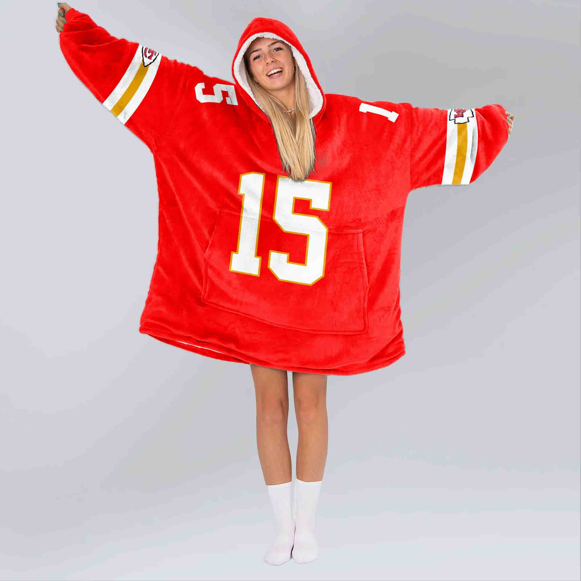 Adult P.M 15 Kansas City Football Unisex Blanket Hoodie