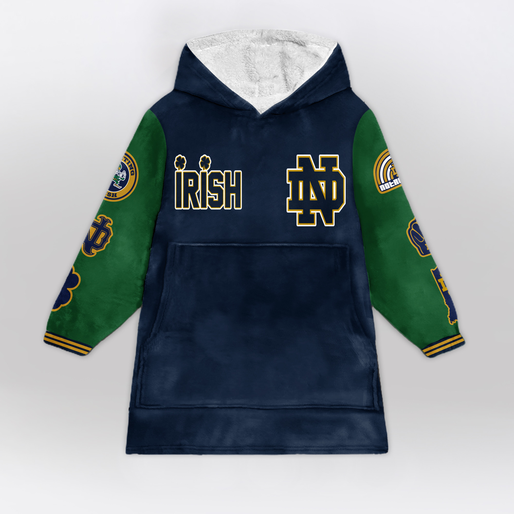 Adult Notre Dame Football Unisex Blanket Hoodie