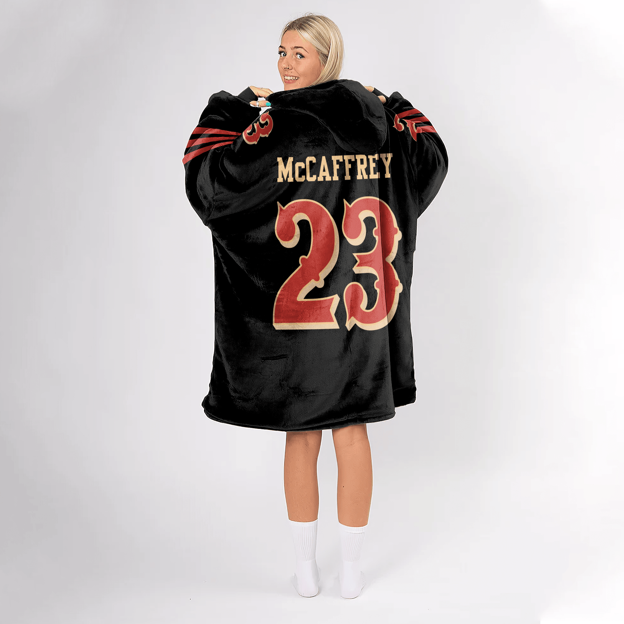 Adult C.M 23 San Francisco 49ers Football Unisex Blanket Hoodie