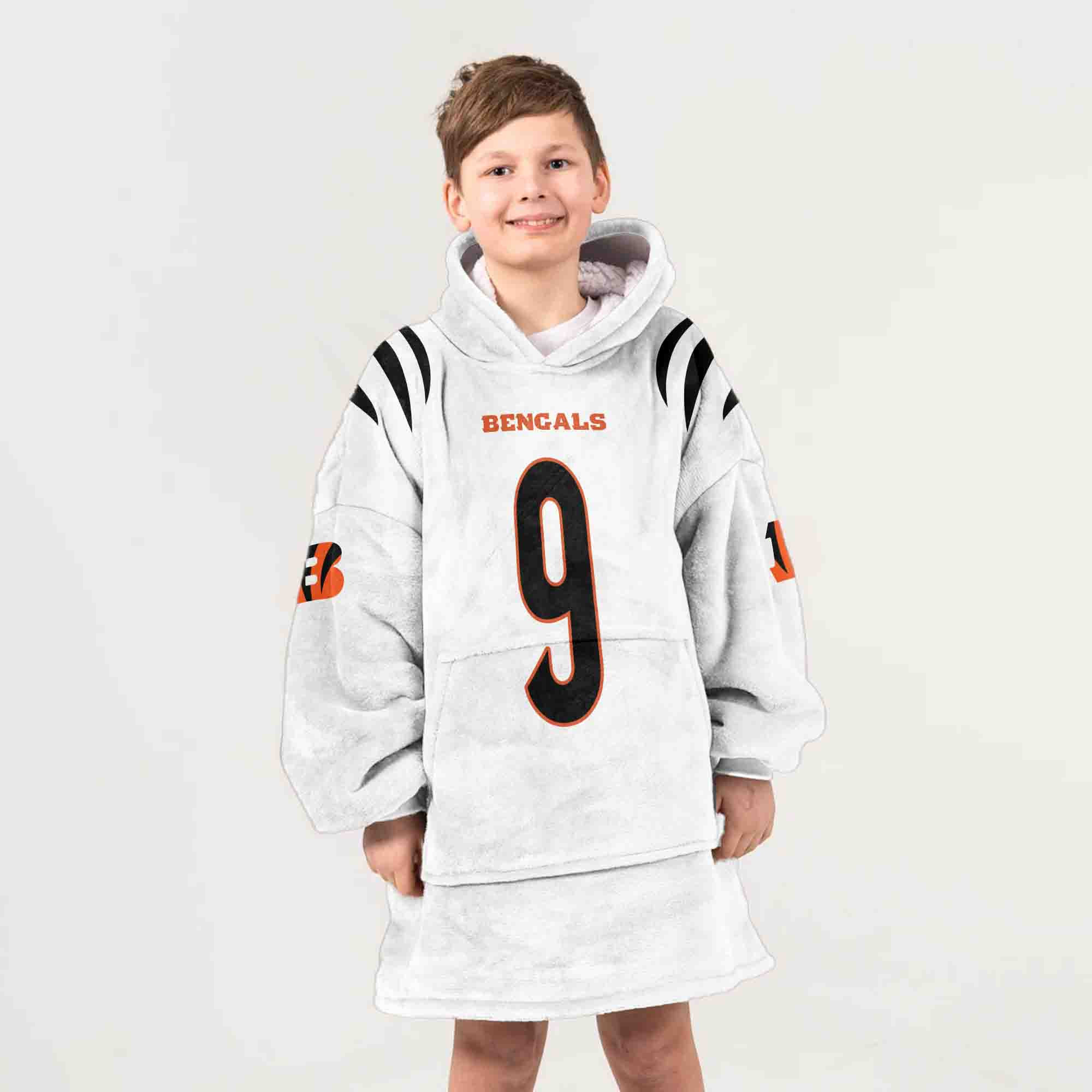 Adult J.B 9 Cincinnati Football Unisex Blanket Hoodie