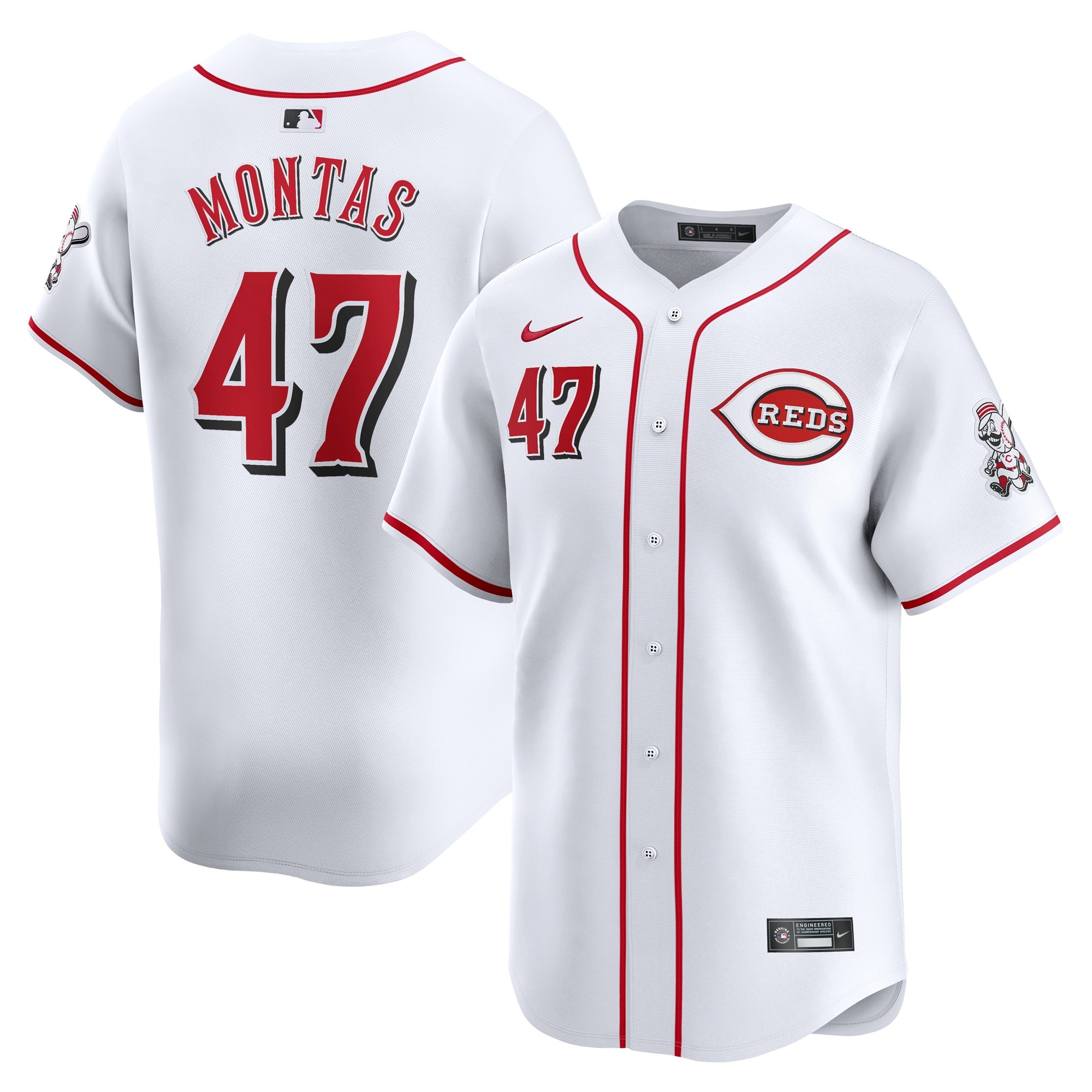 Men's Cincinnati Reds Frankie Montas  White Home Limited Player Jersey