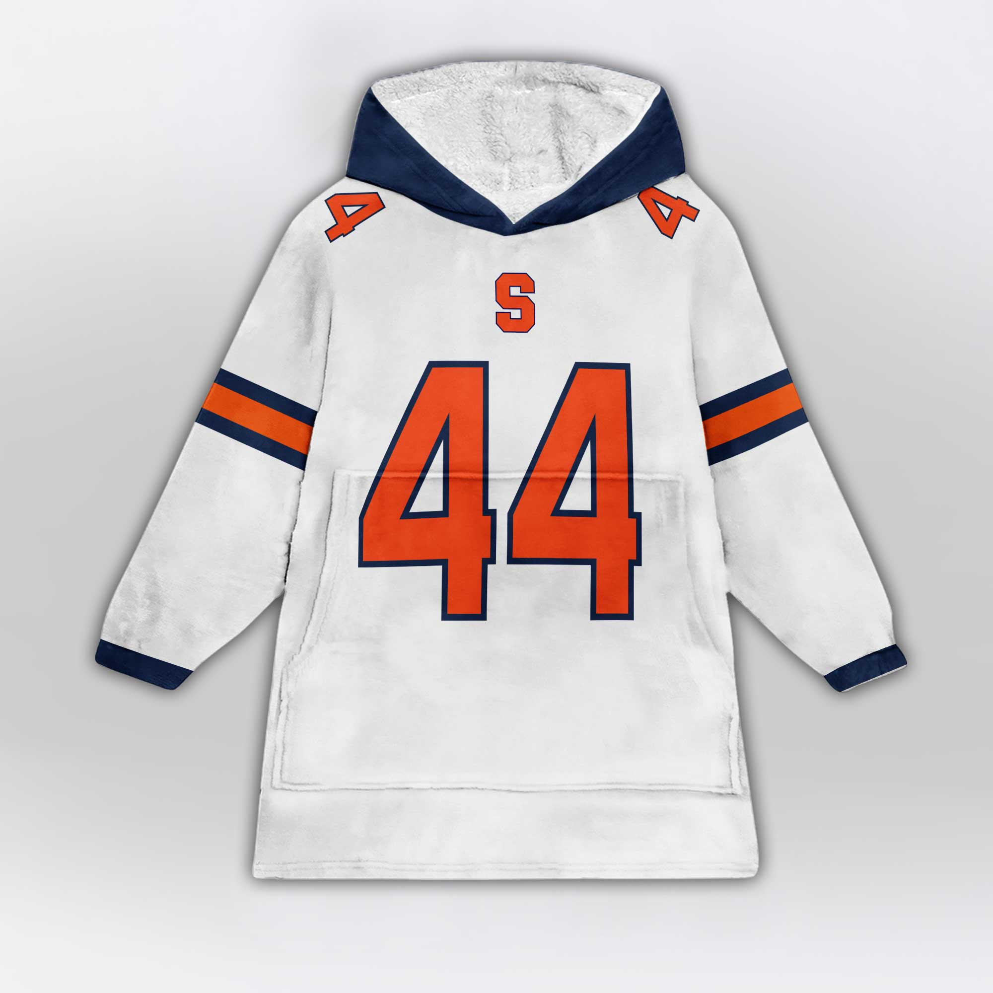 Adult #44 Navy Syracuse Football Unisex Blanket Hoodie