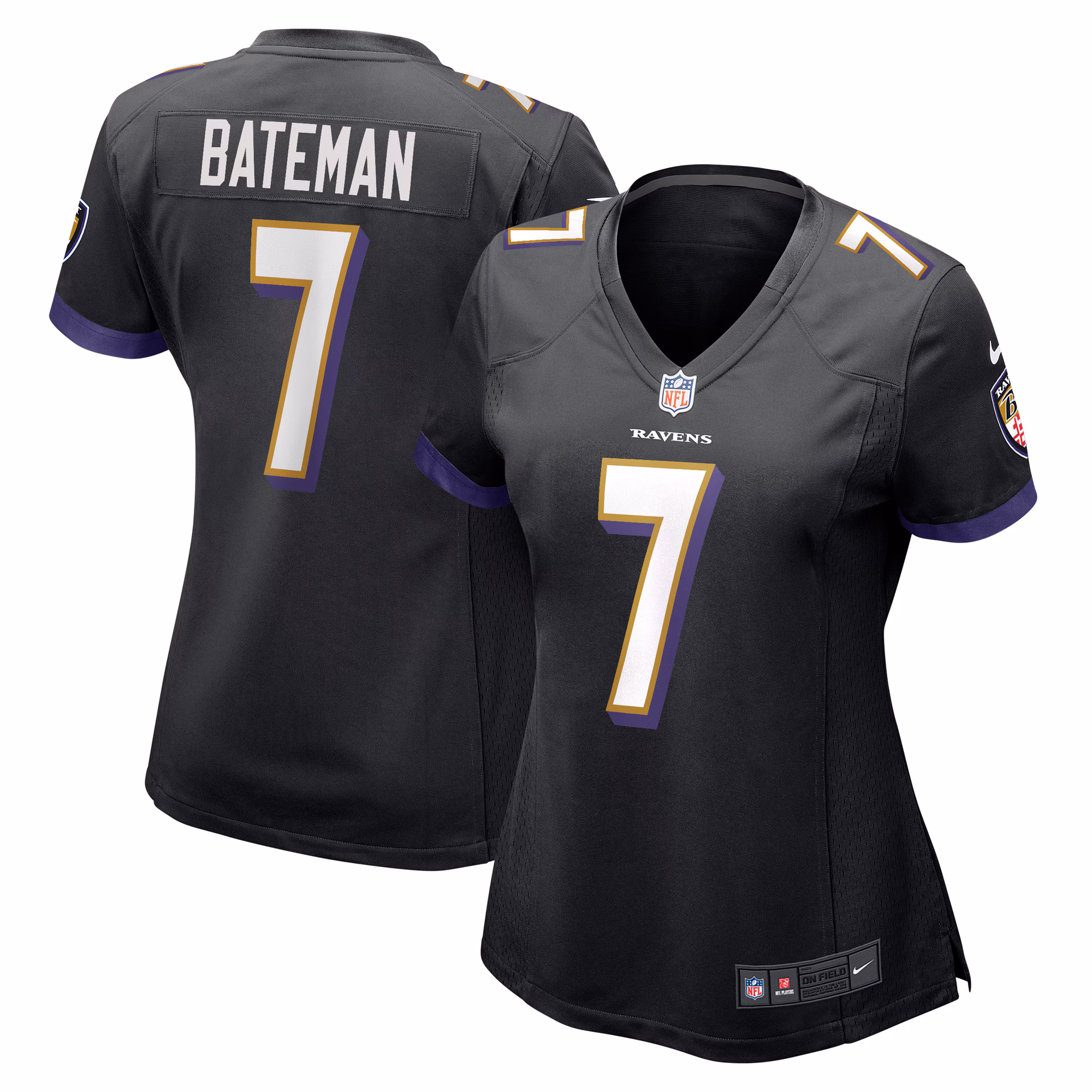 Rashod Bateman Baltimore Ravens Women's Game Player Jersey - Black