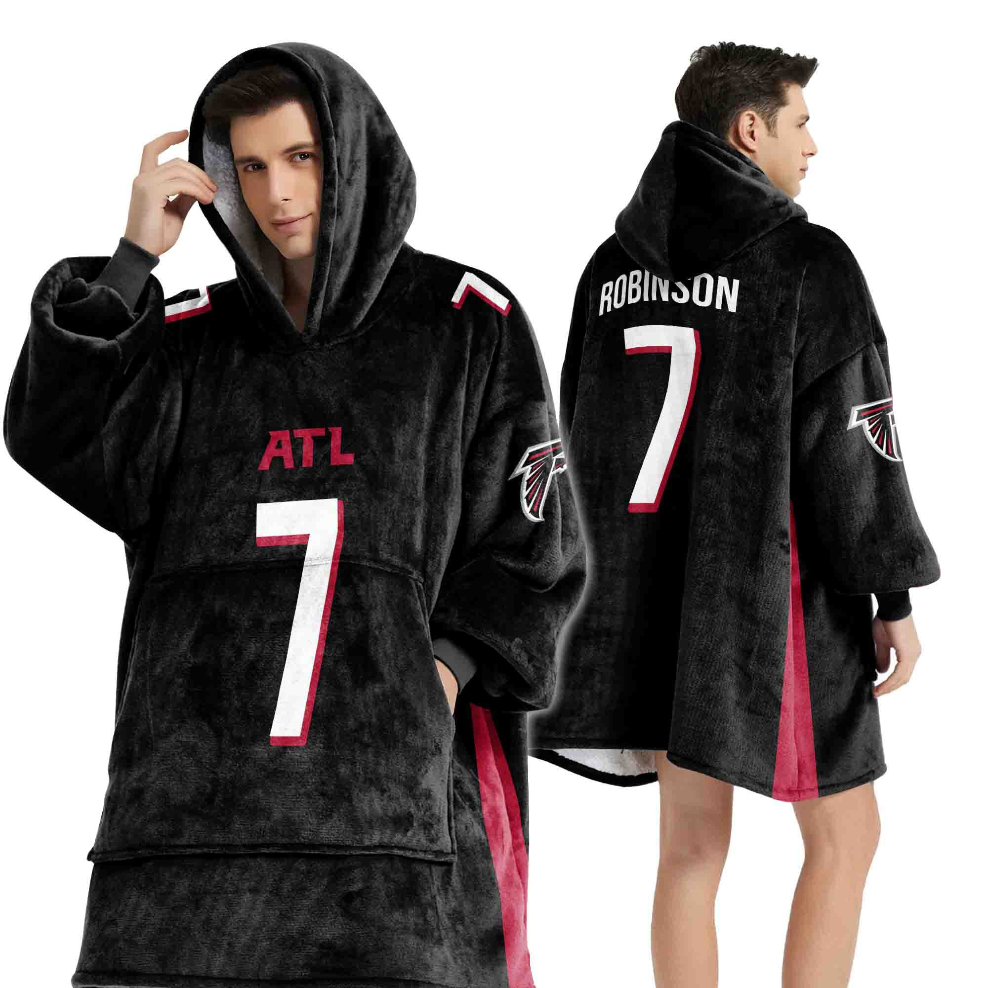 Adult B.R 7 Atlanta Football Unisex Blanket Hoodie