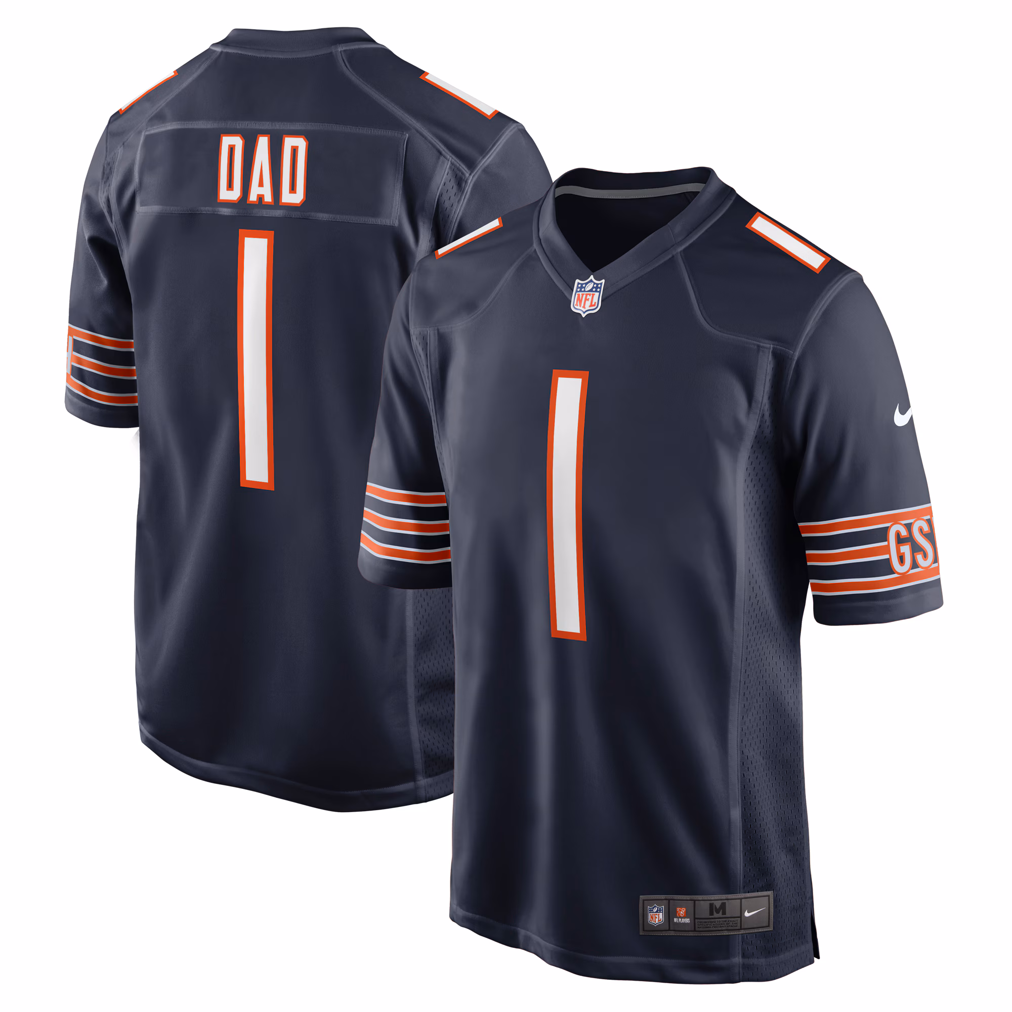 Number 1 Dad Chicago Bears Game Jersey - Navy