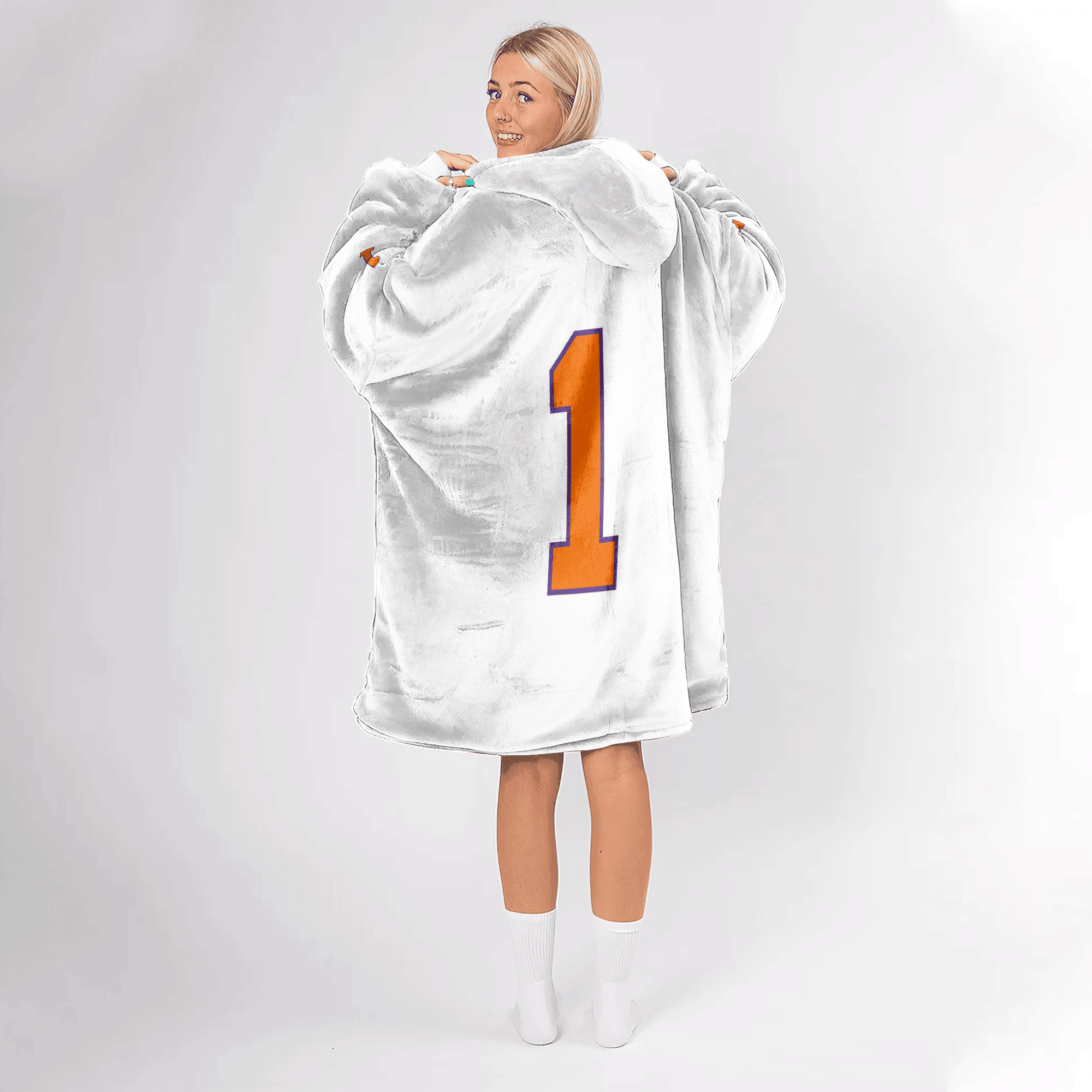 Adult 1 Clemson Football Unisex Blanket Hoodie