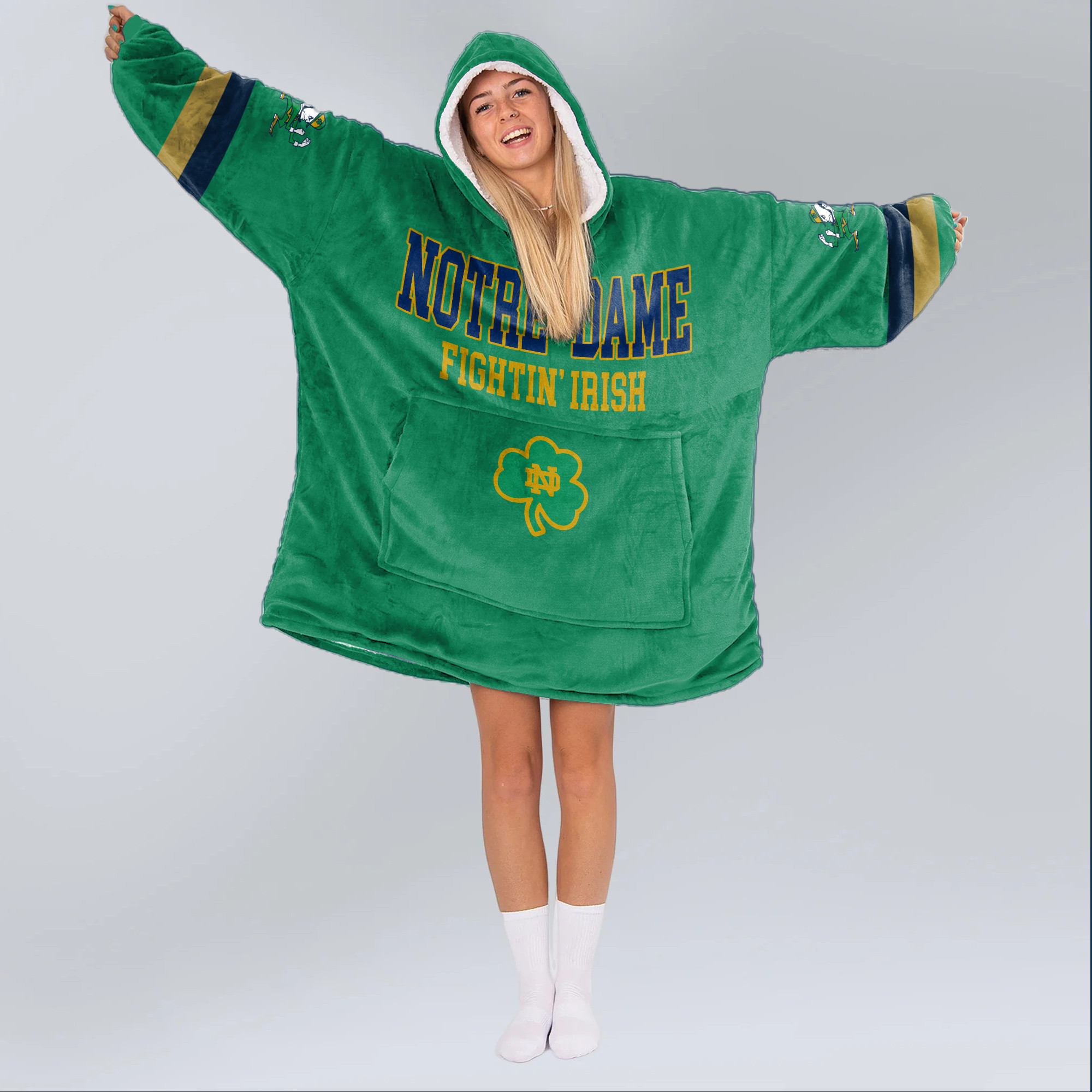 Adult Notre Dame Football Unisex Blanket Hoodie