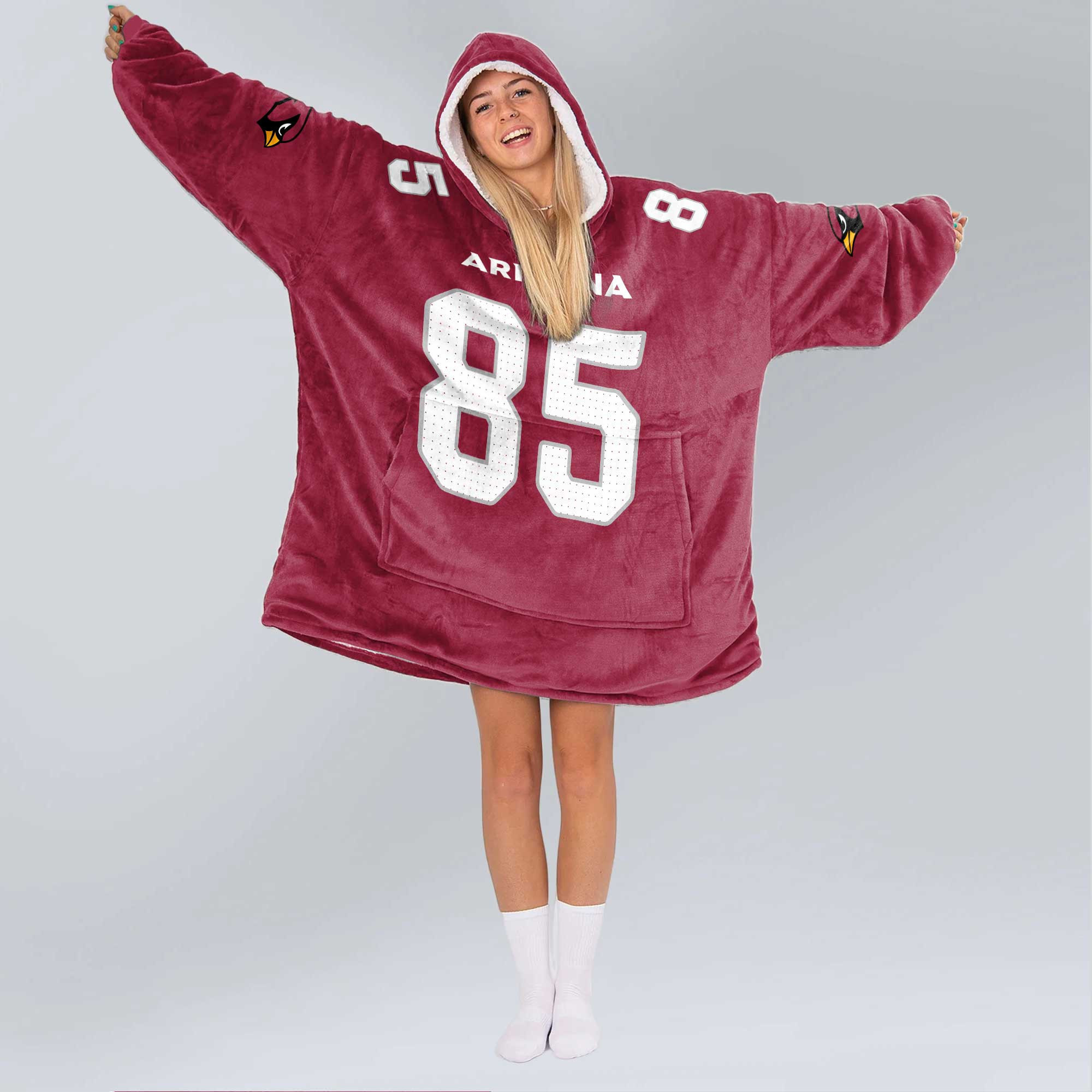 Adult 85 Arizona Football Unisex Blanket Hoodie