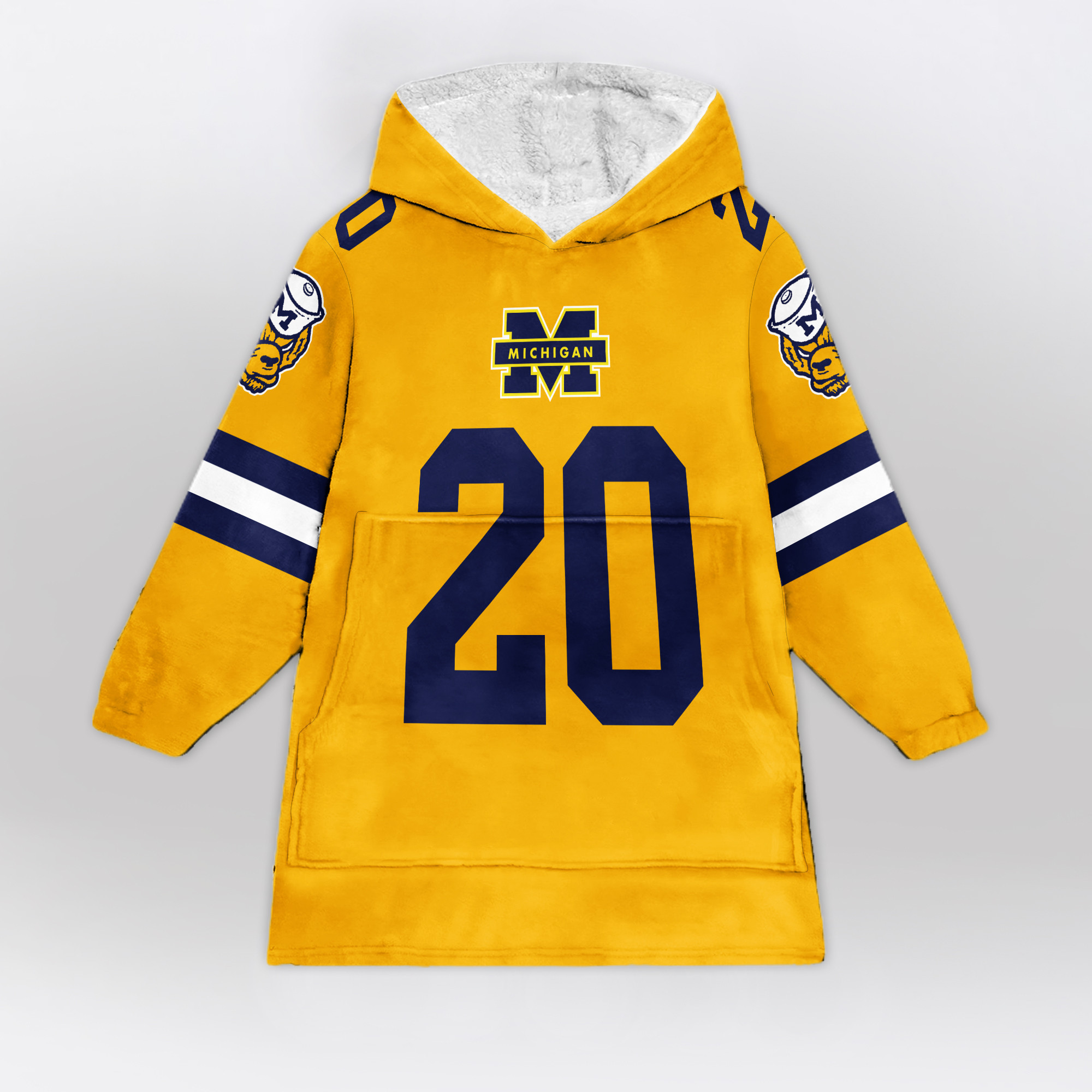 Adult 20 Michigan Football Unisex Blanket Hoodie