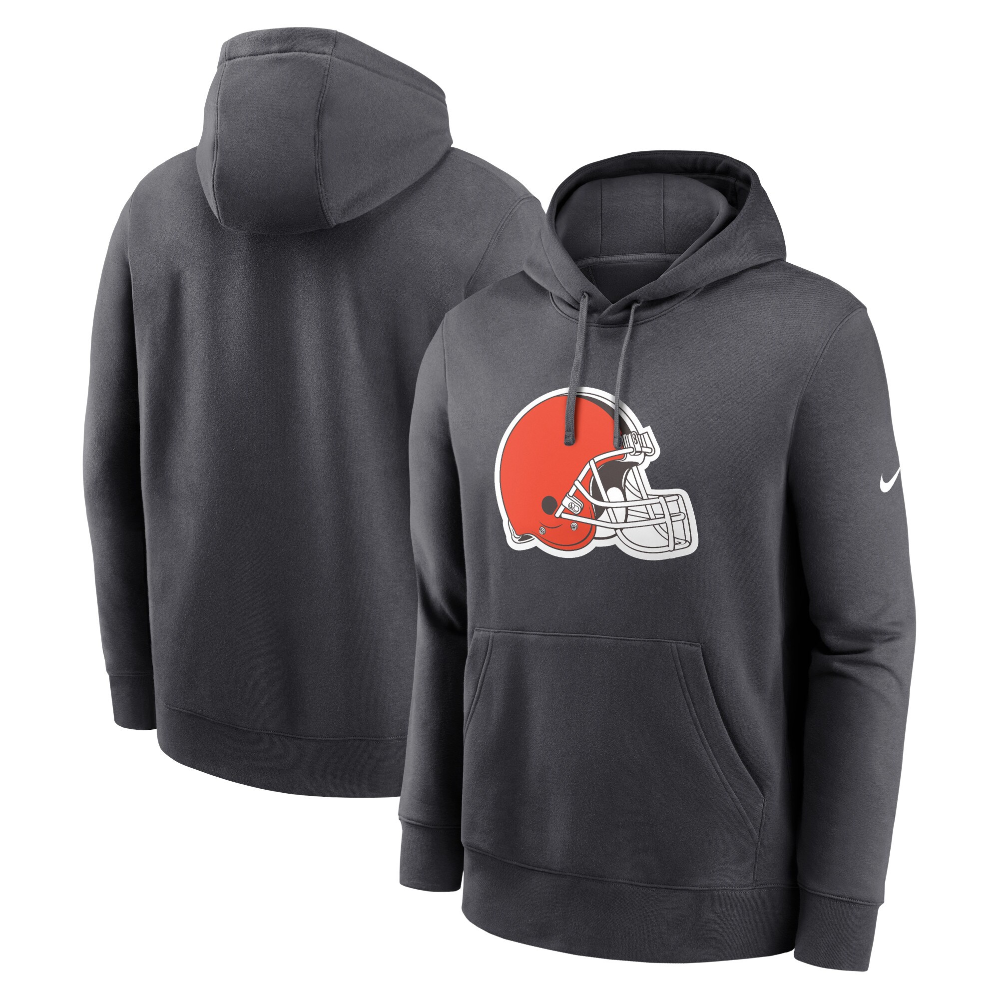 Cleveland Browns Club Logo Pullover Hoodie - Anthracite