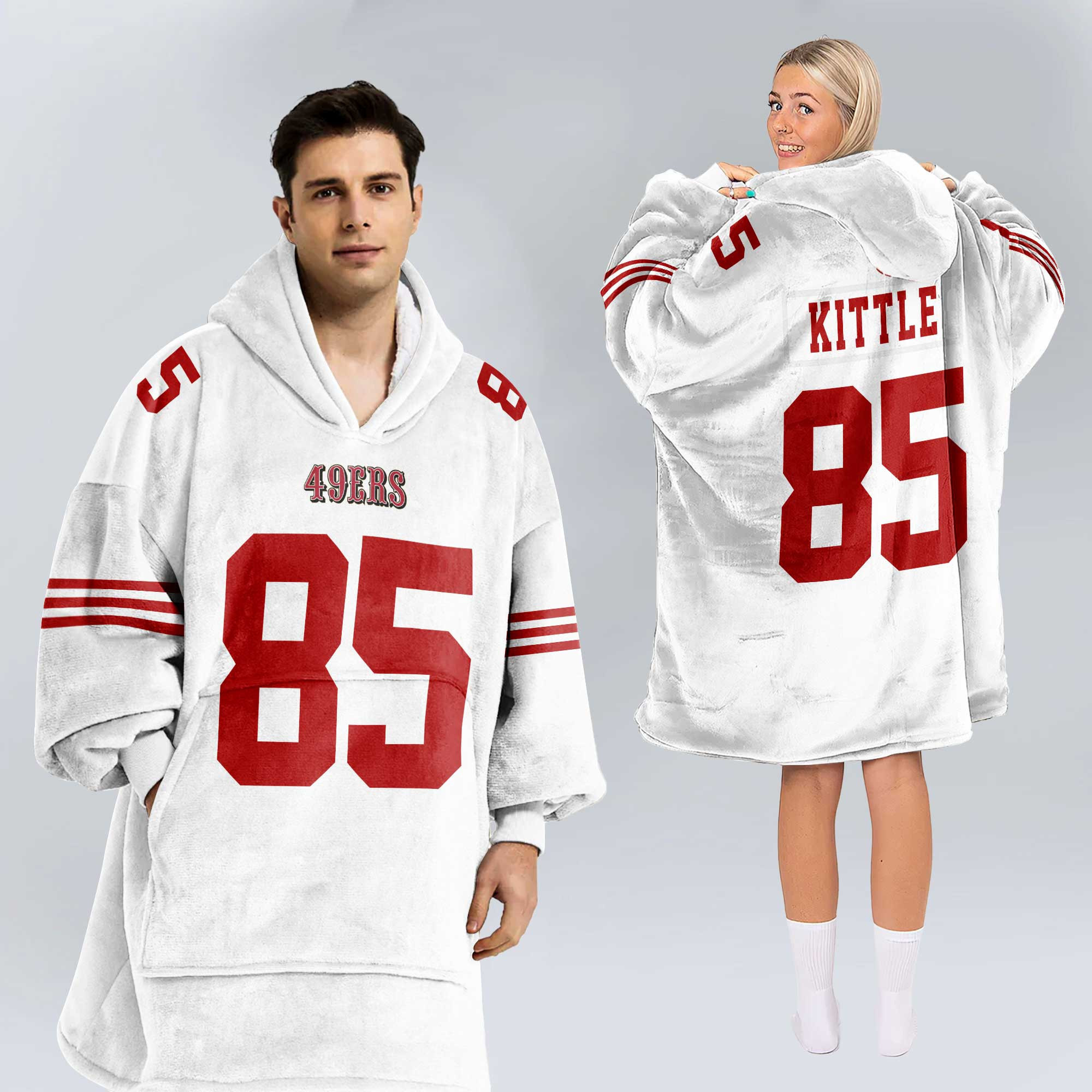 Adult G.K. 85 San Francisco 49ers Football Unisex Blanket Hoodie