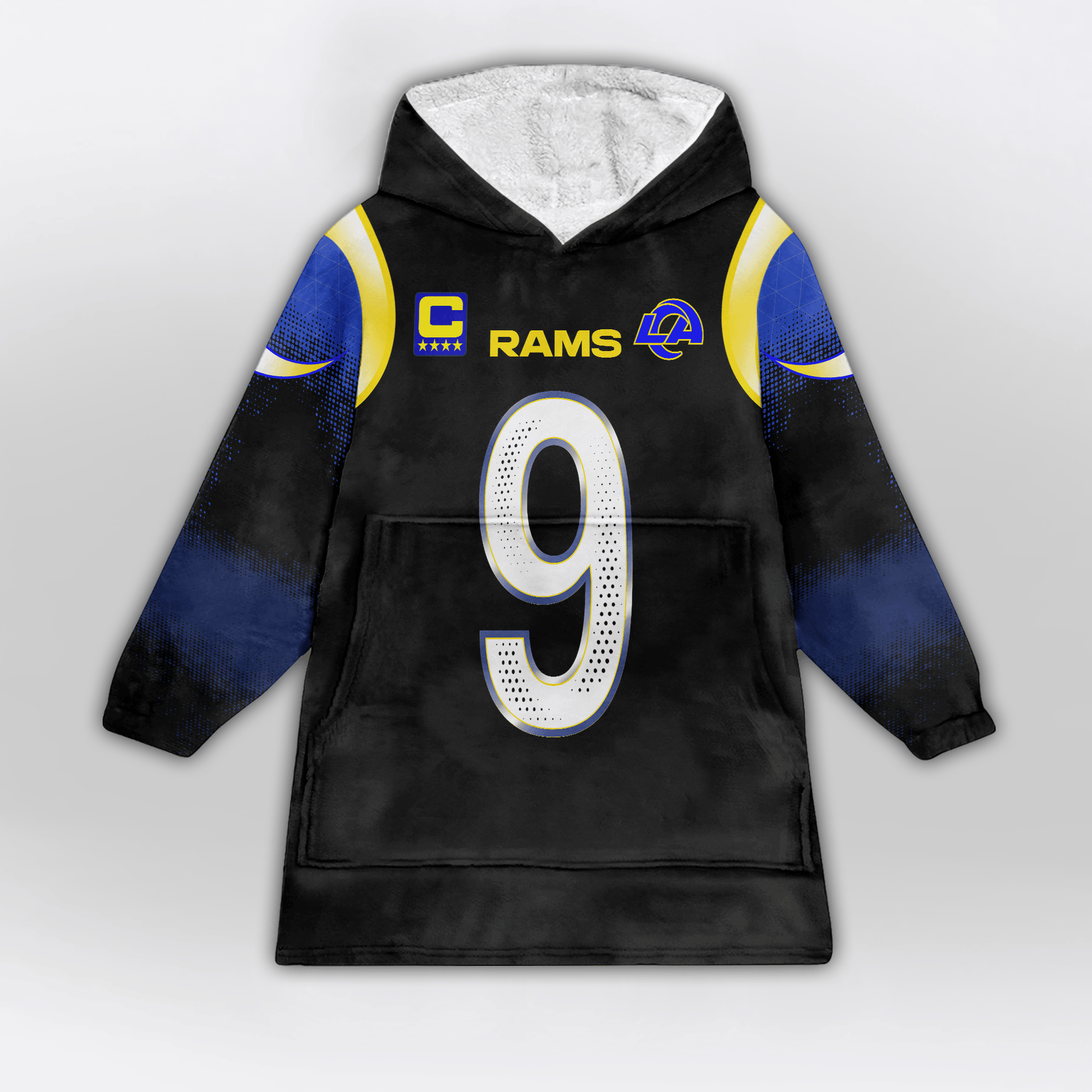 Adult M.S 9 Captain Los Angeles R Football Unisex Blanket Hoodie