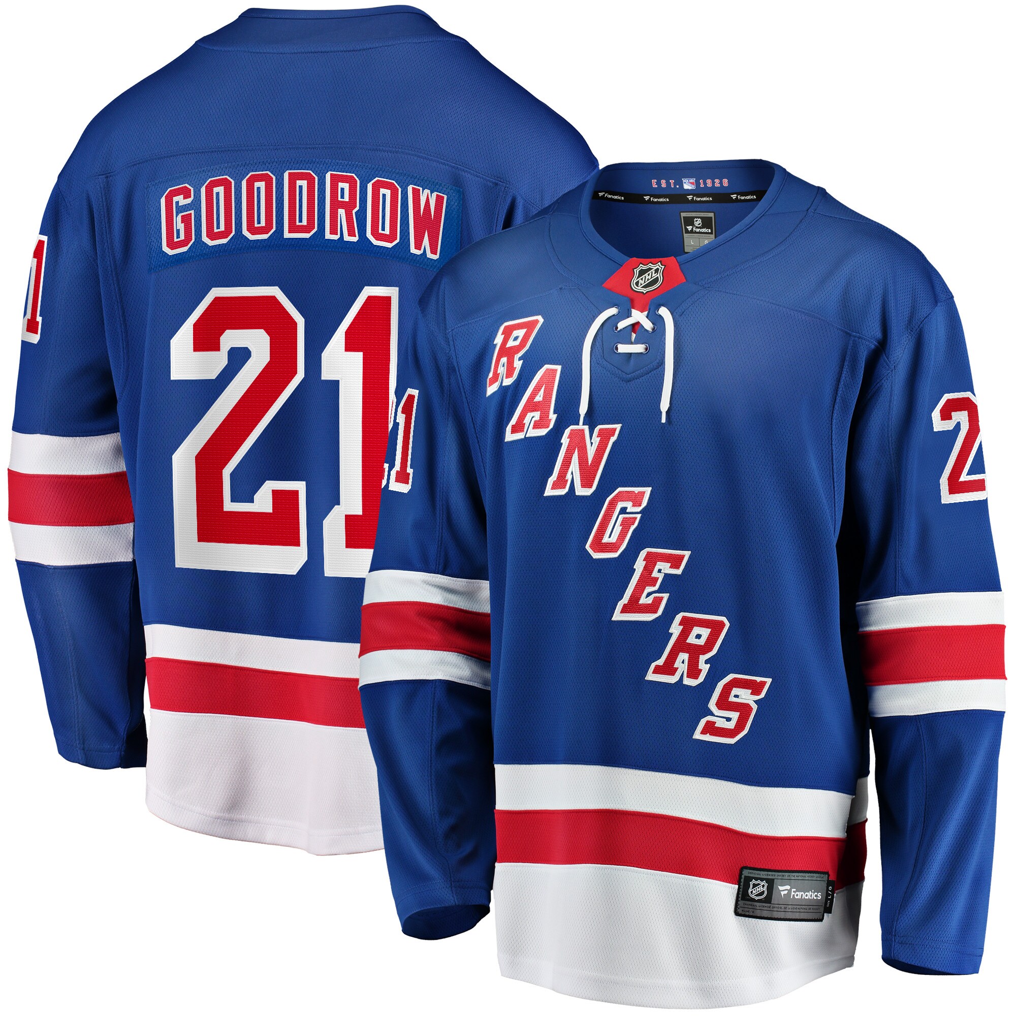 Barclay Goodrow New York Rangers Home Breakaway Player Jersey - Blue