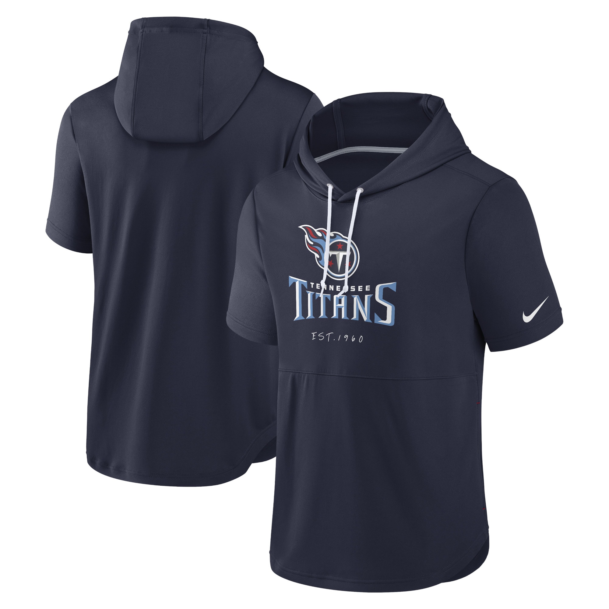 Tennessee Titans Short Sleeve Pullover Hoodie - Navy