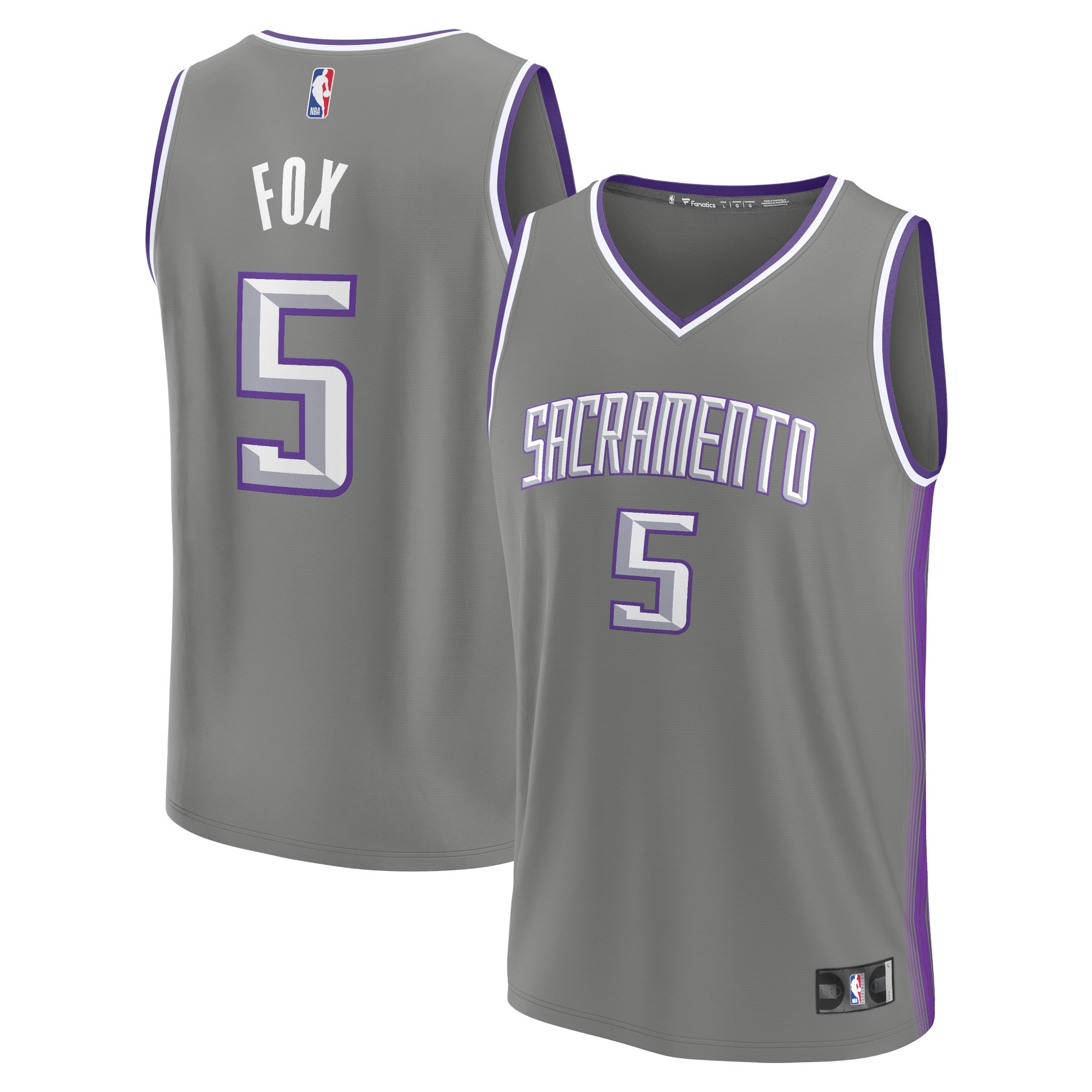 De'Aaron Fox Sacramento Kings  2022/23 Fastbreak Jersey - City Edition - Gray