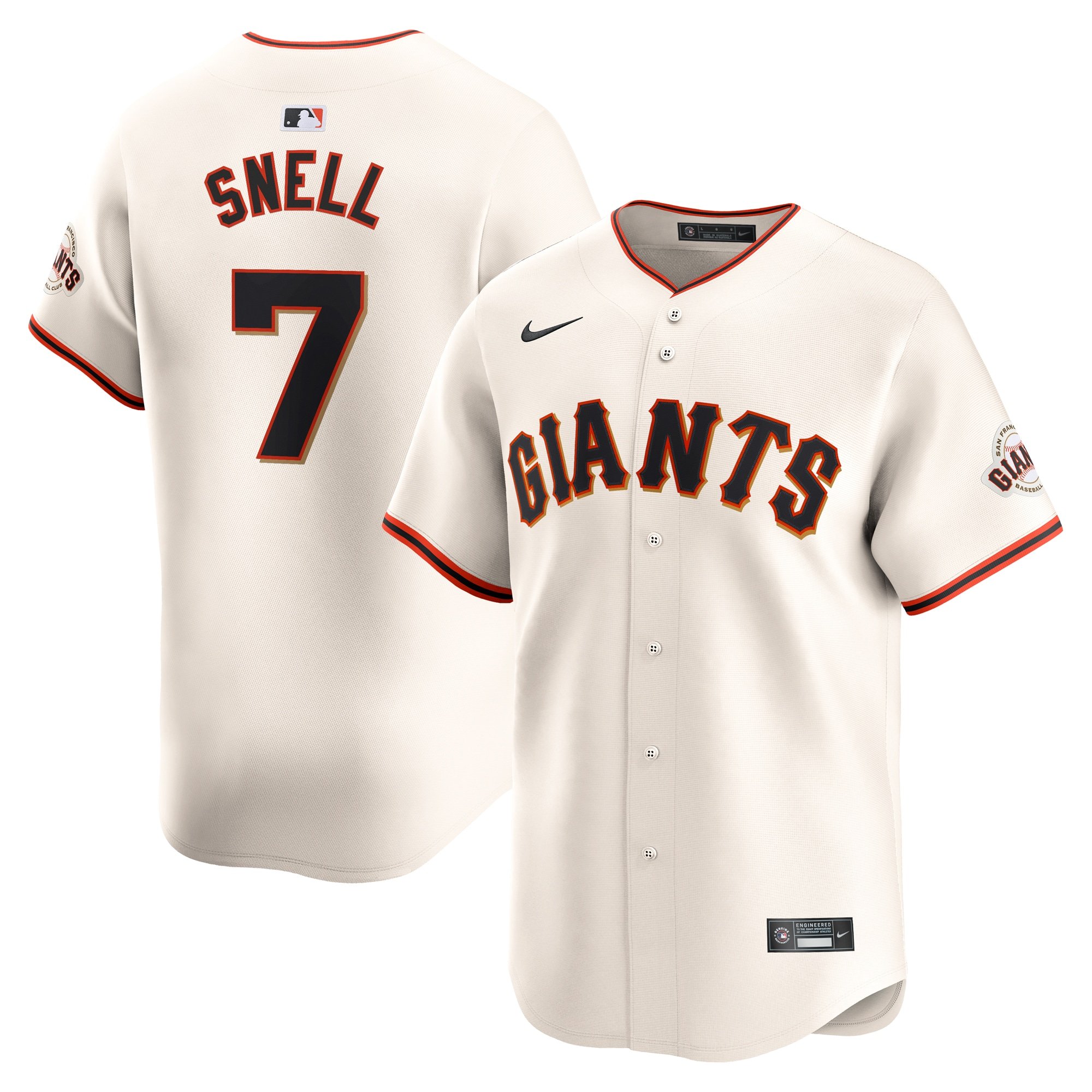 Men's San Francisco Giants Blake Snell  Cream Home Limited Jersey