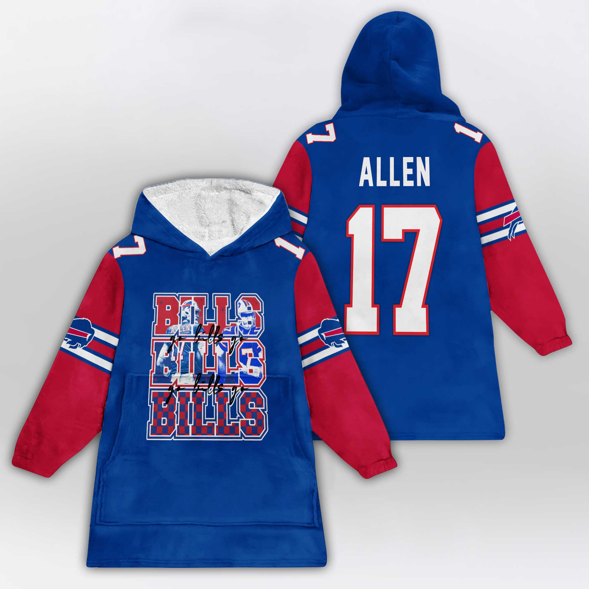 Kid Buffalo Football Unisex Blanket Hoodie