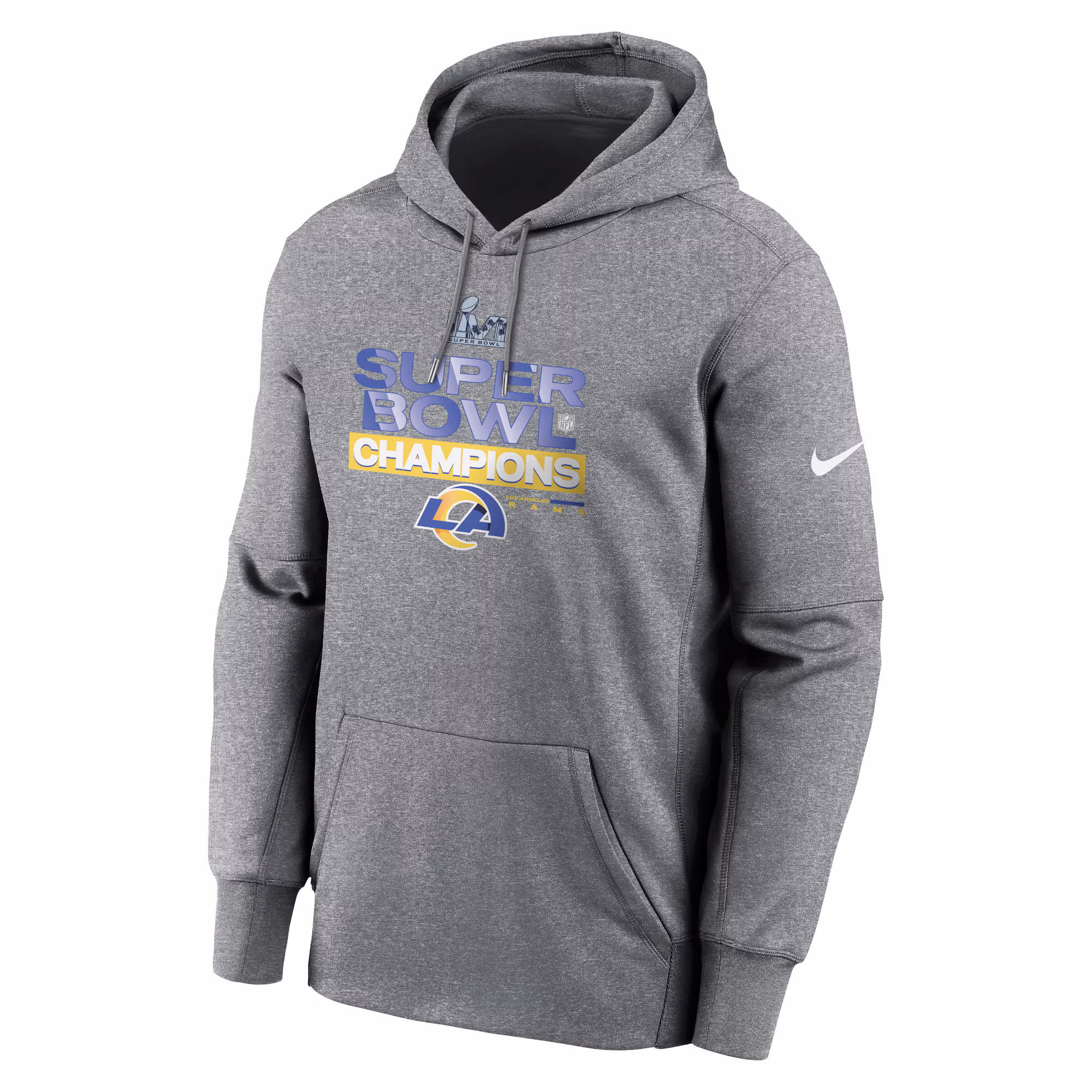 Los Angeles Rams Super Bowl LVI Champions Locker Room Trophy Collection Pullover Hoodie - Heathered Charcoal
