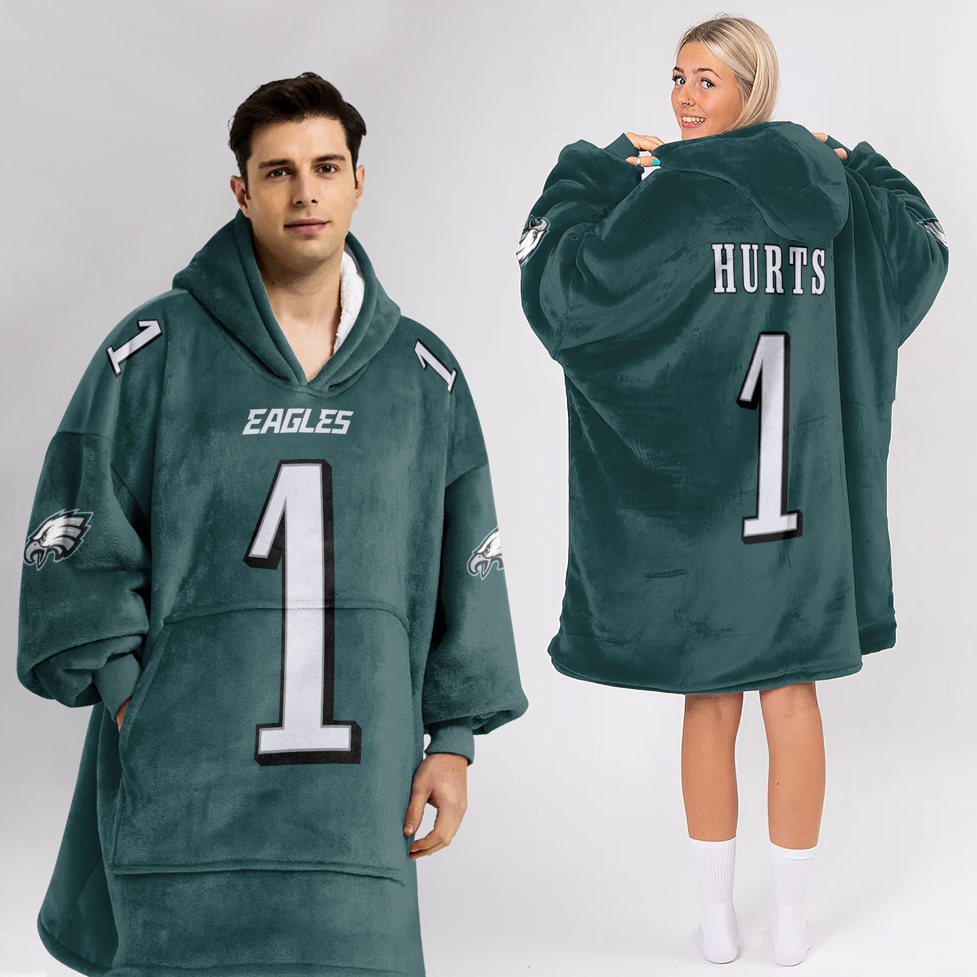 Adult 1 Philadelphia Football Unisex Blanket Hoodie