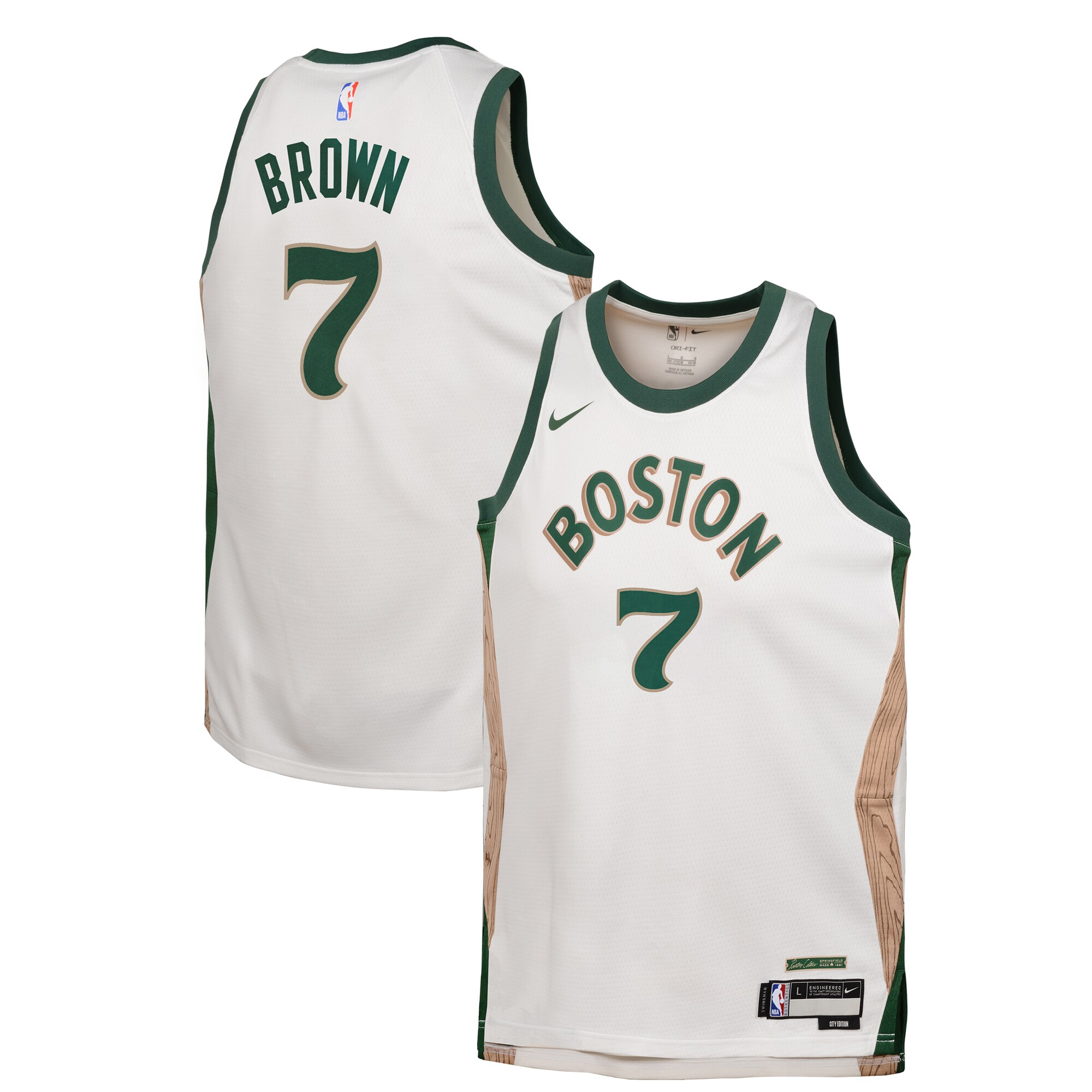 Youth Boston Celtics Jaylen Brown  White 2023/24 Swingman Replica Jersey - City Edition