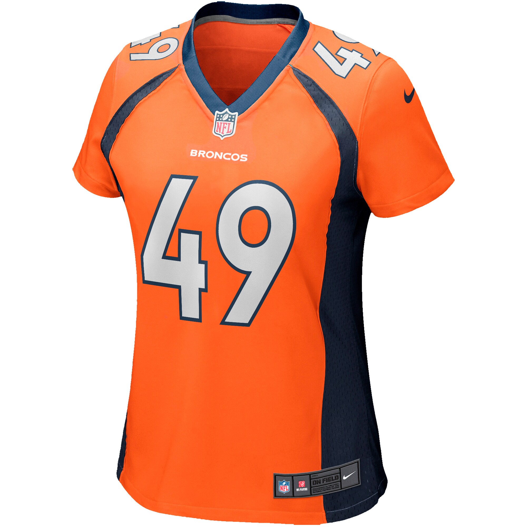 Dennis Smith Denver Broncos  Women's Game Retired Player Jersey - Orange