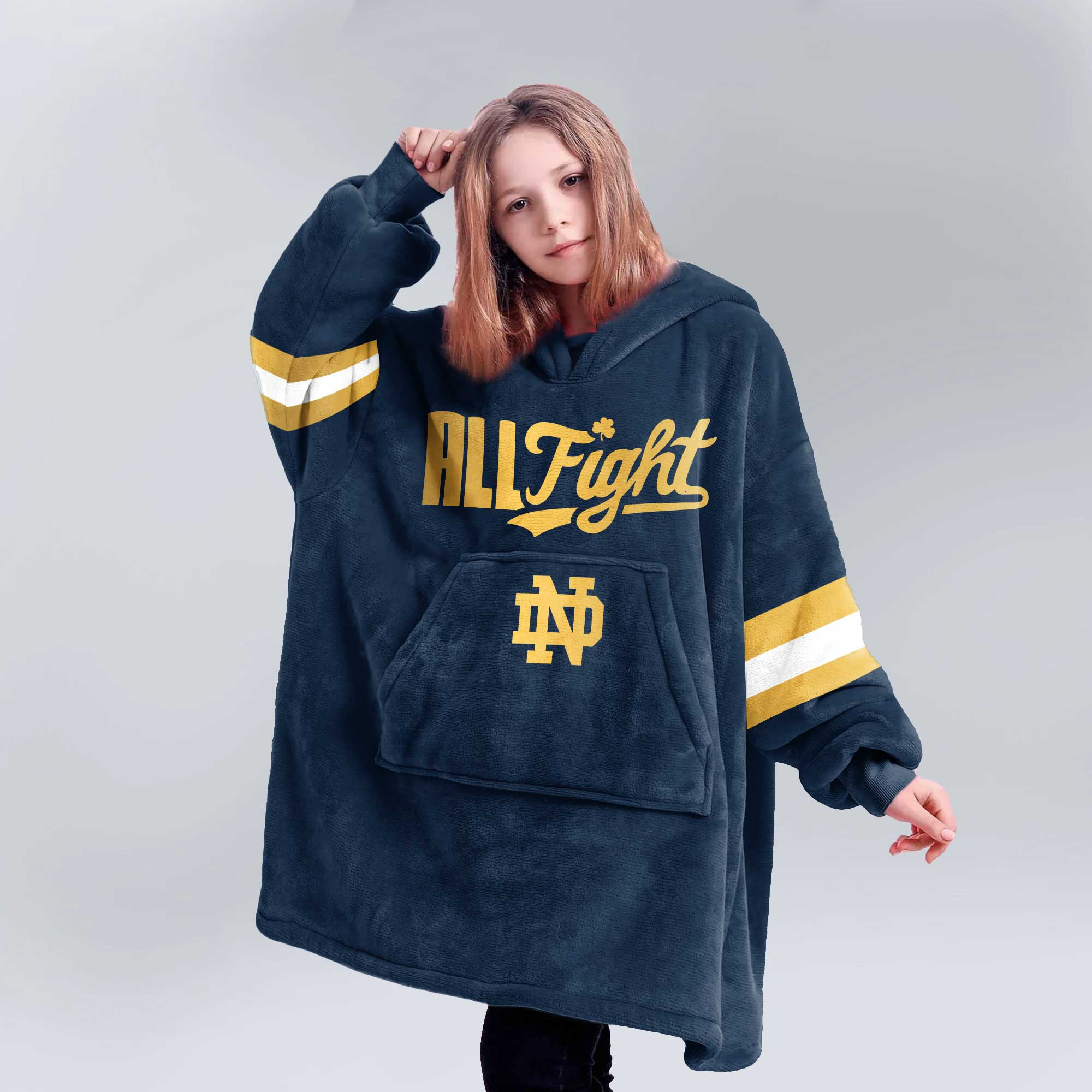 Adult Notre Dame Football Unisex Blanket Hoodie