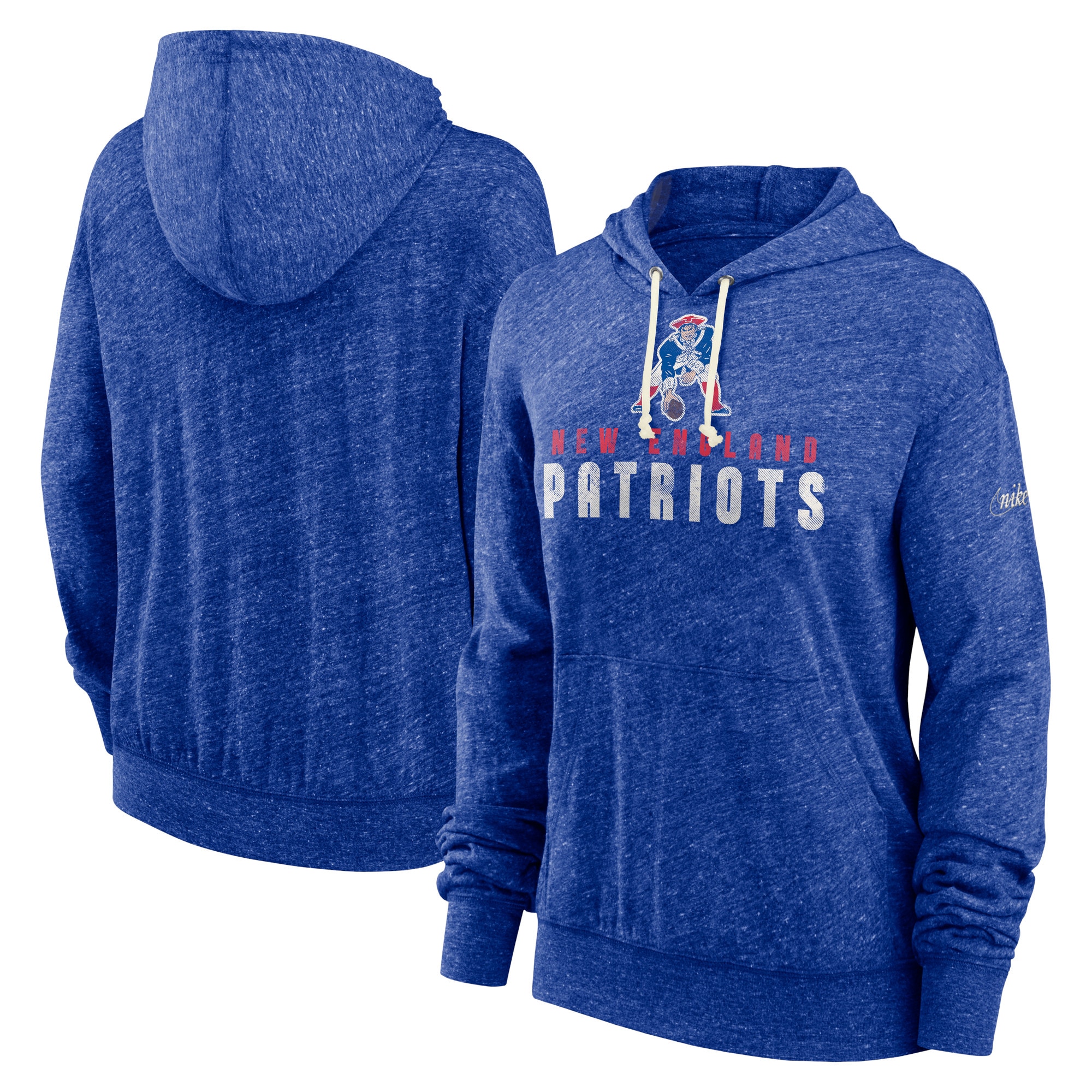 New England Patriots Women's Rewind Gym Vintage Lighweight Pullover Hoodie - Royal