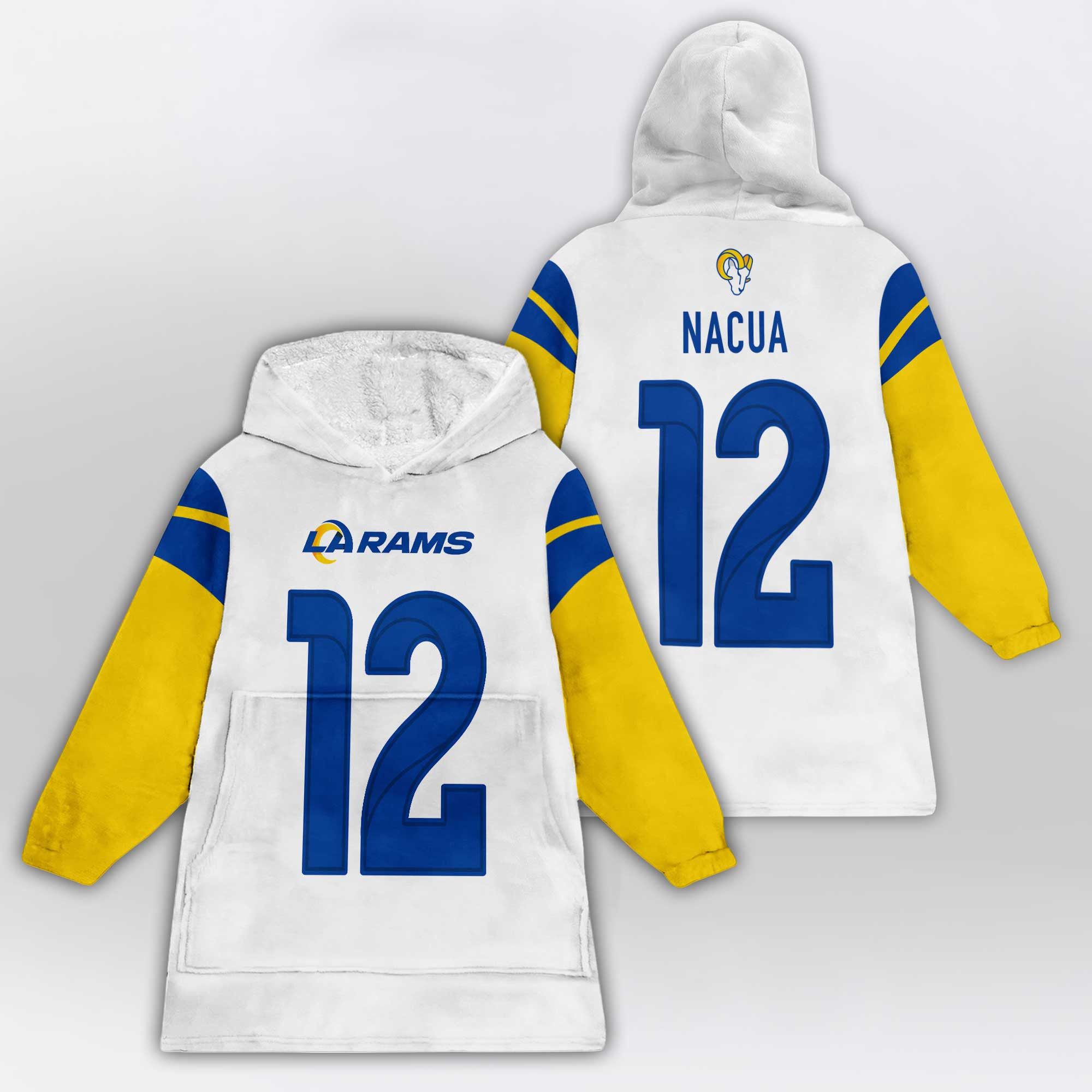 Adult P.N 12 Los Angeles R Football Unisex Blanket Hoodie