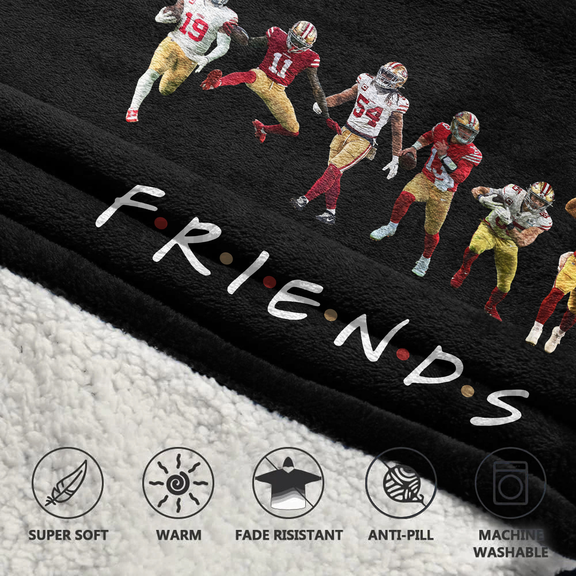 Adult Friends San Francisco 49ers Football Unisex Blanket Hoodie