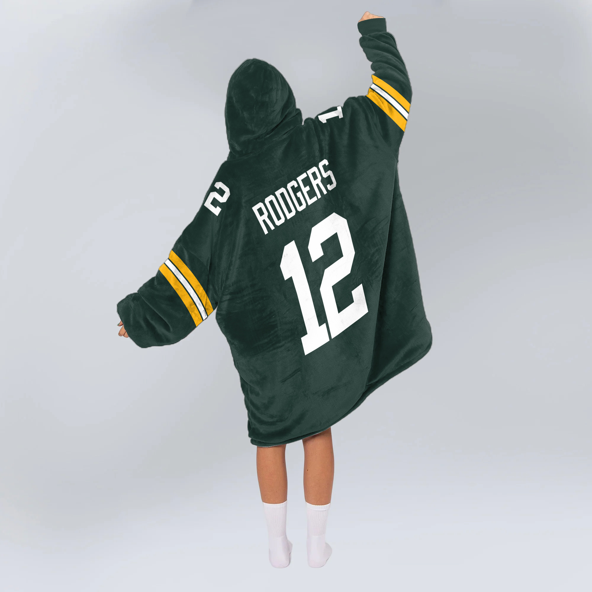 Adult Captain 12 Green Bay Football Unisex Blanket Hoodie