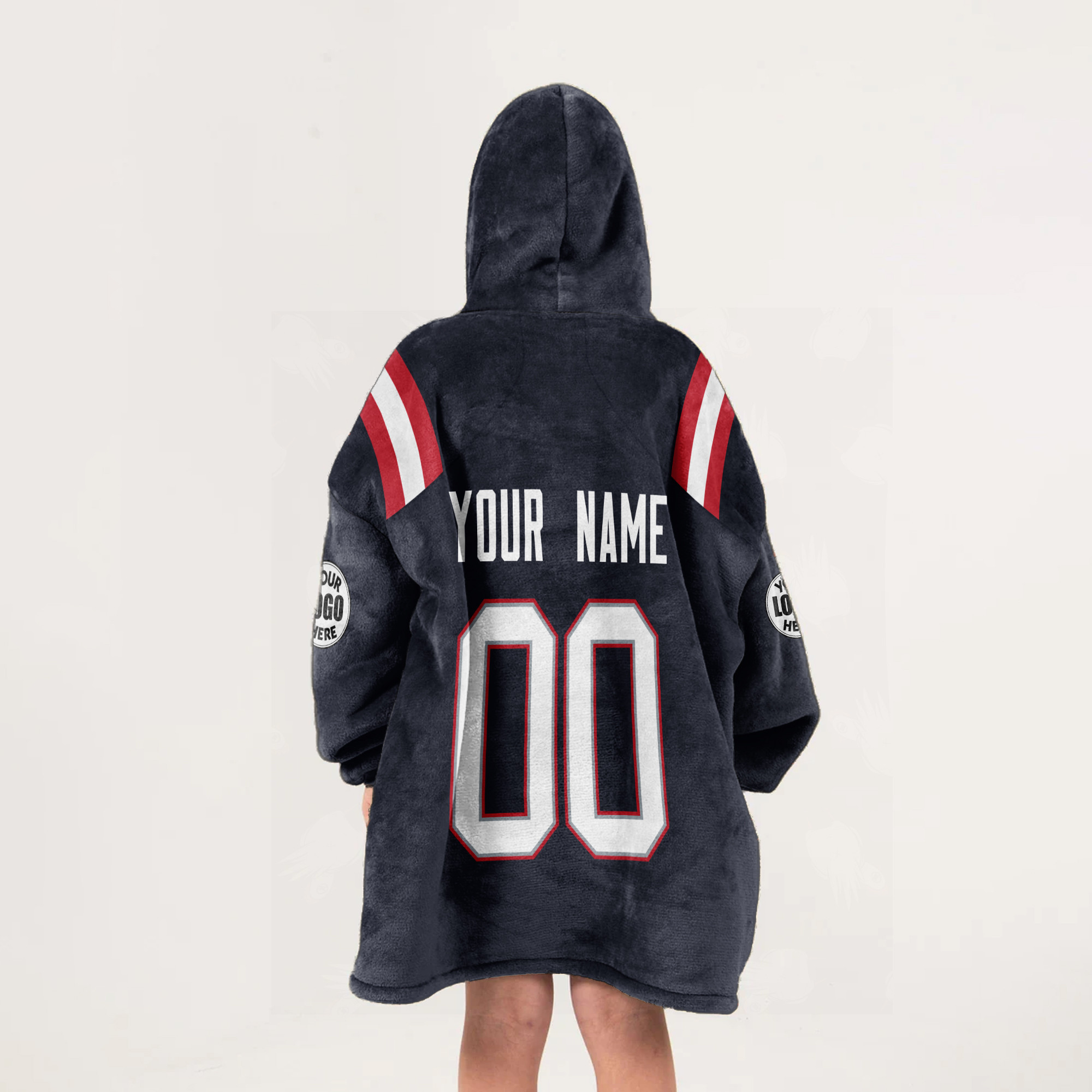 Adult Custom Blanket Hoodie New England Inspired Color