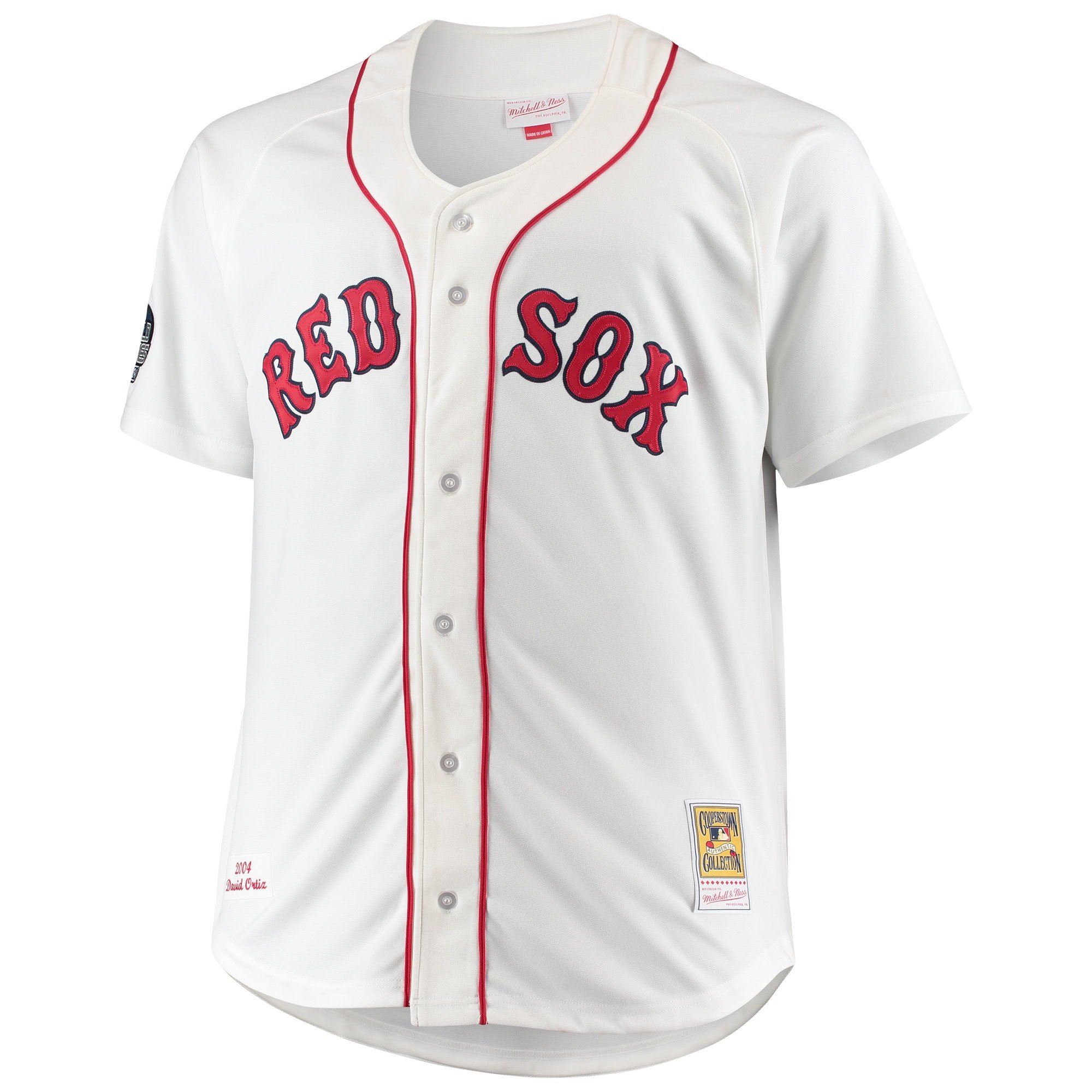 Men's Boston Red Sox David Ortiz Mitchell & Ness White Big & Tall Home Player Jersey