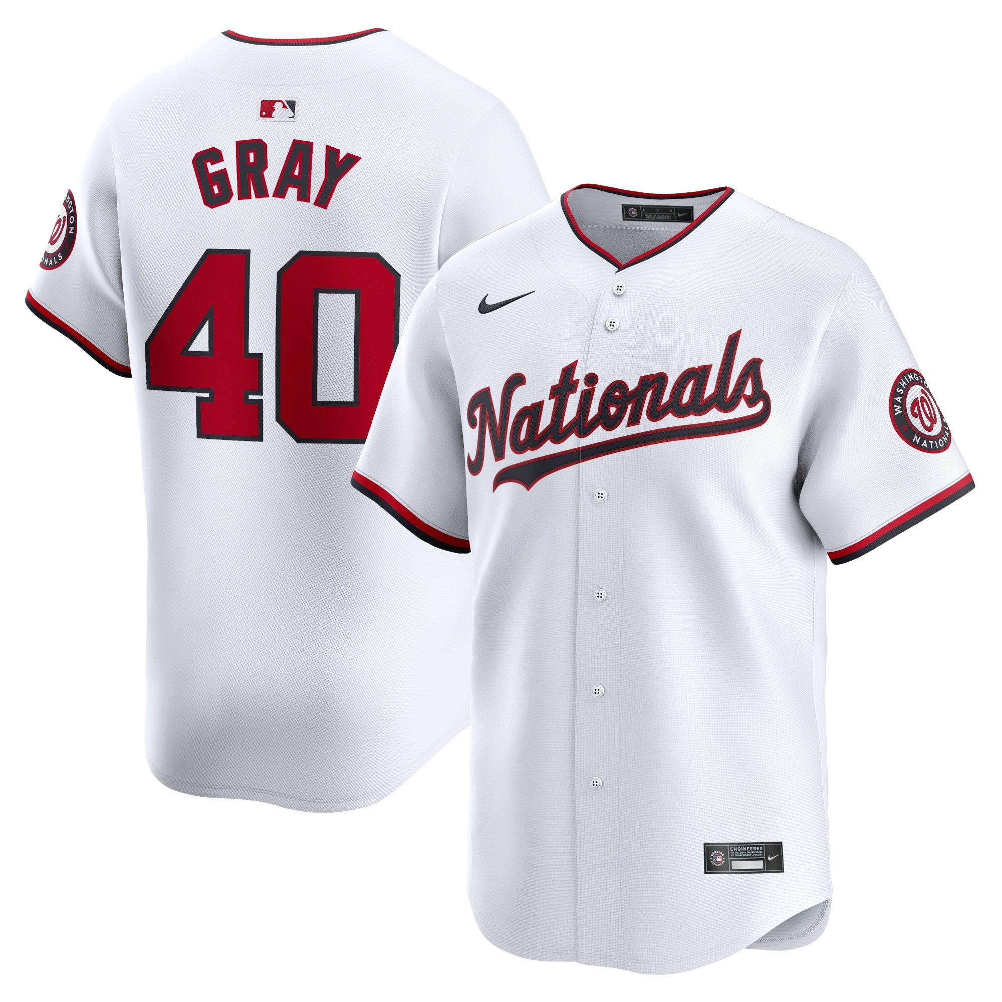 Men's Washington Nationals Josiah Gray  White Home Limited Player Jersey