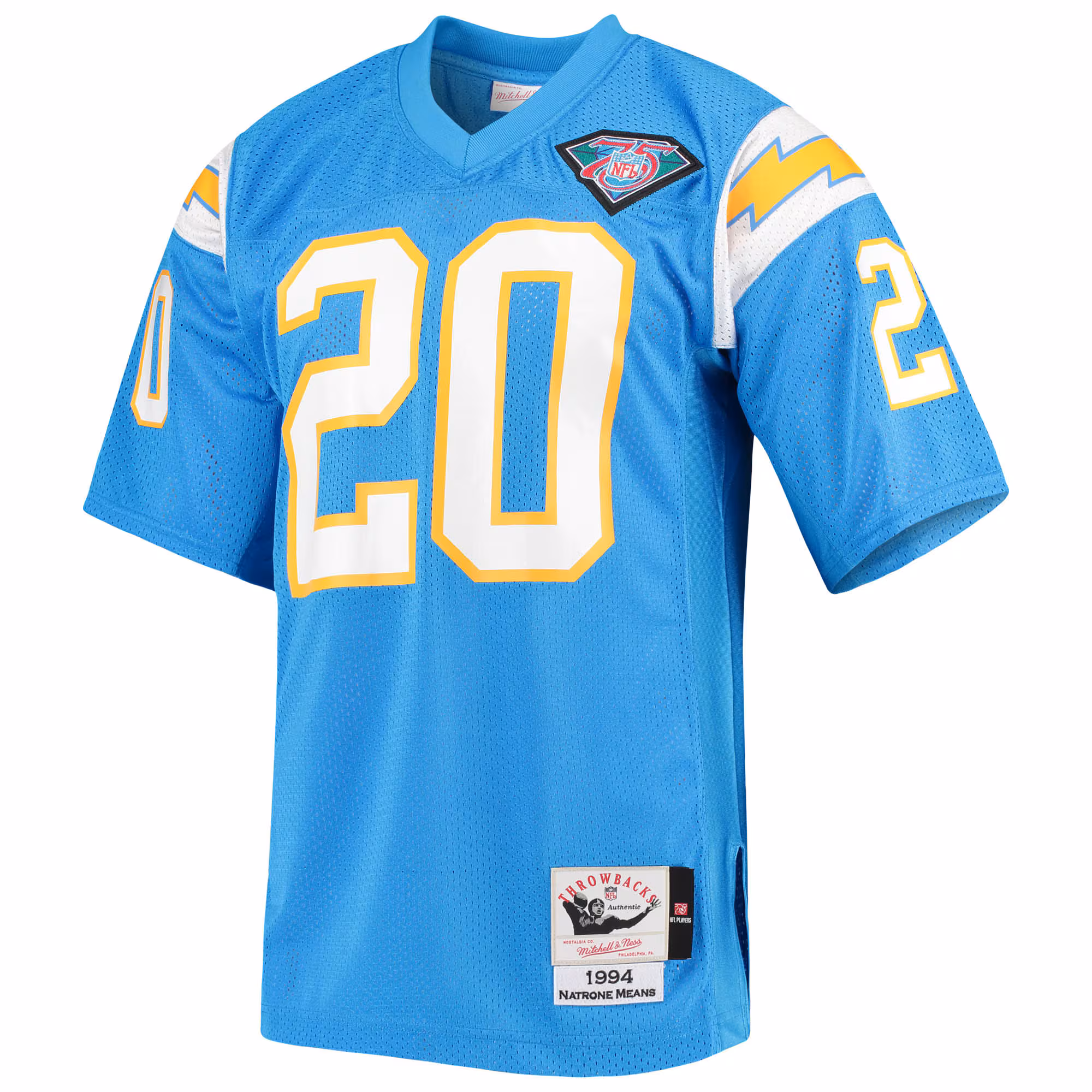Natrone Means Los Angeles Chargers 1994 Authentic Throwback Retired Player Jersey - Powder Blue