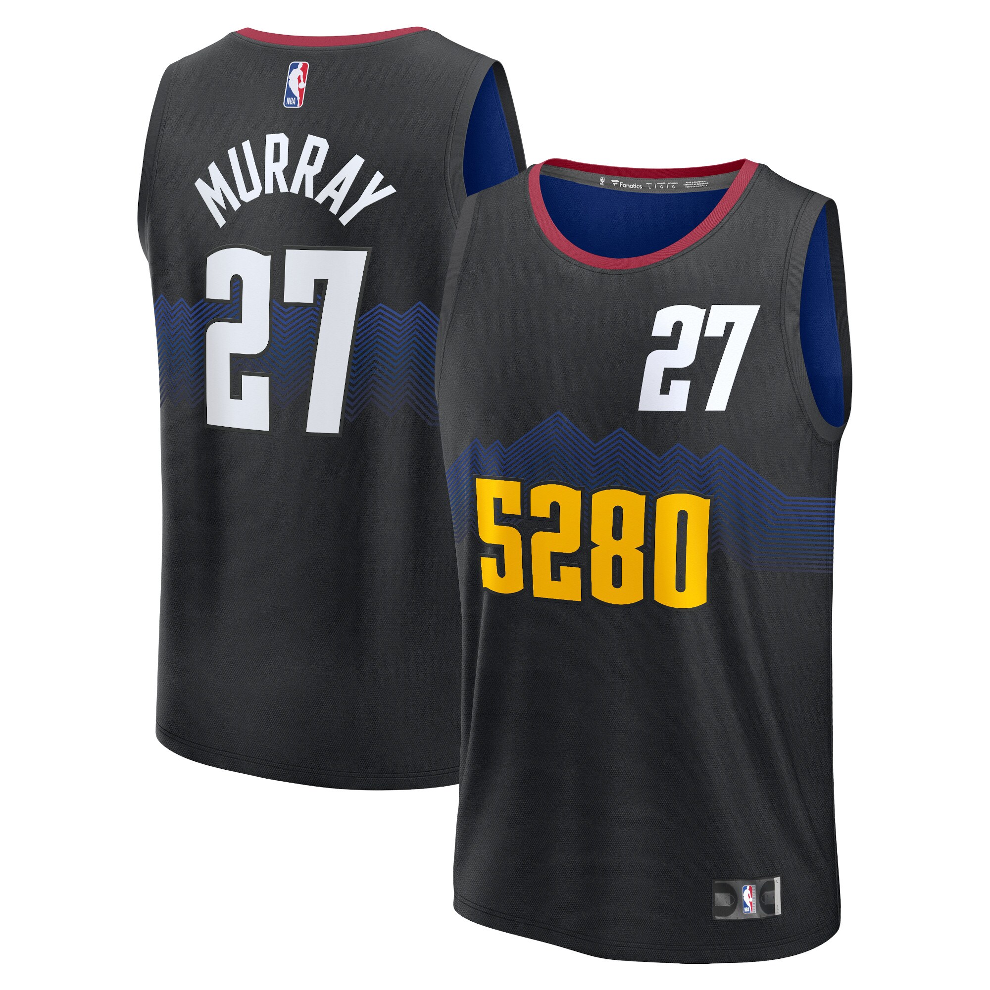 Unisex Denver Nuggets Jamal Murray  Black 2023/24 Fast Break Jersey - City Edition