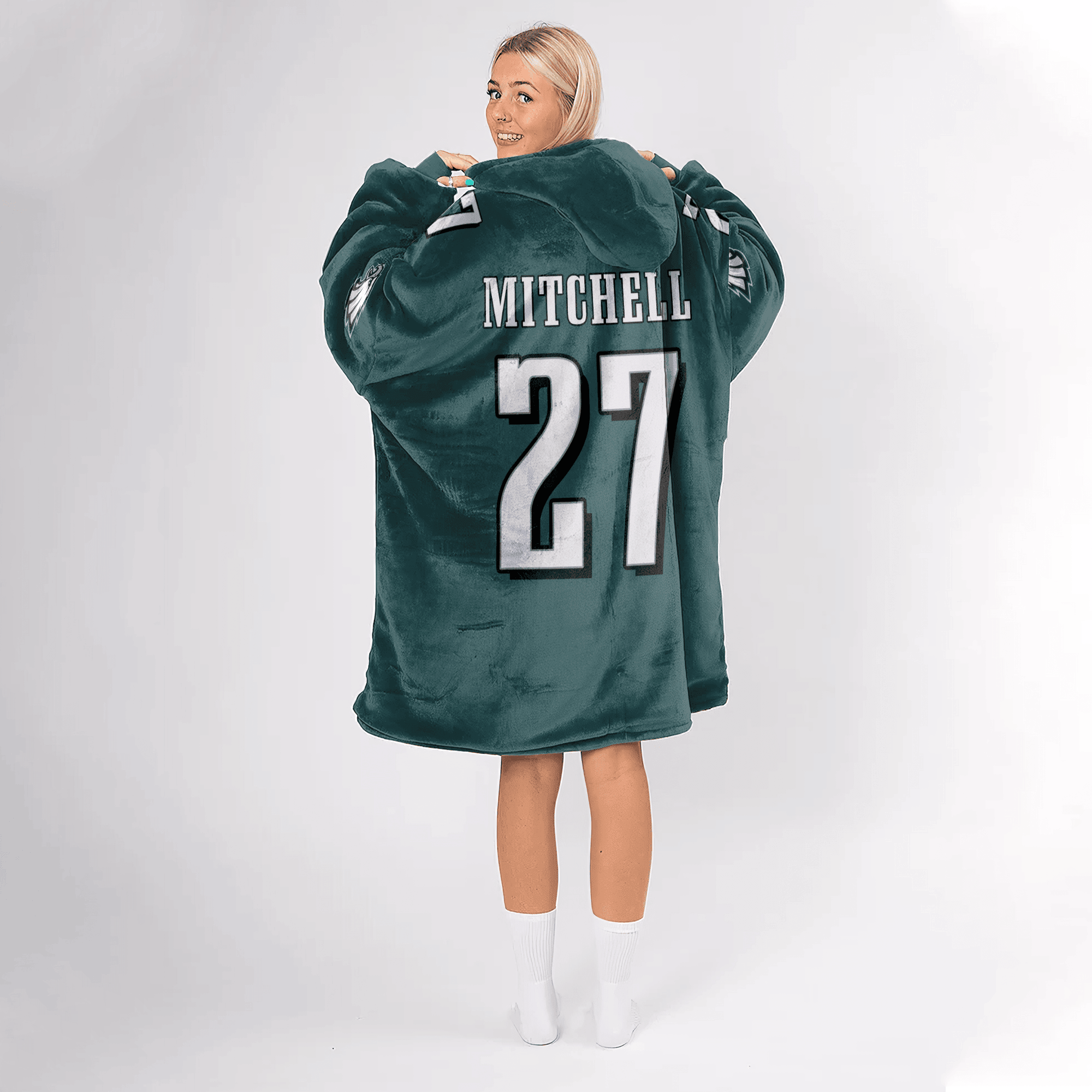 Adult 27 Philadelphia Football Unisex Blanket Hoodie