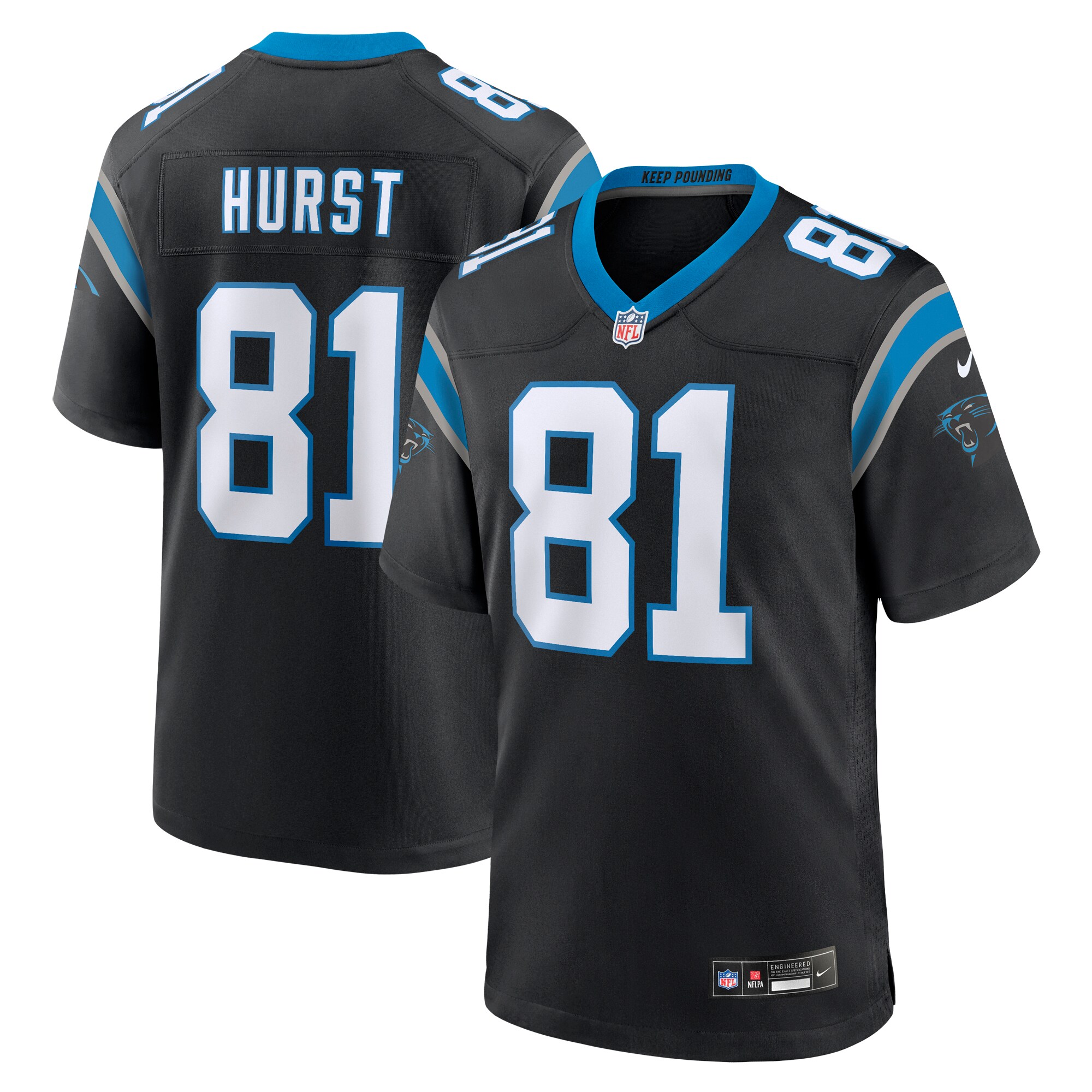 Hayden Hurst Carolina Panthers  Team Game Jersey - Black
