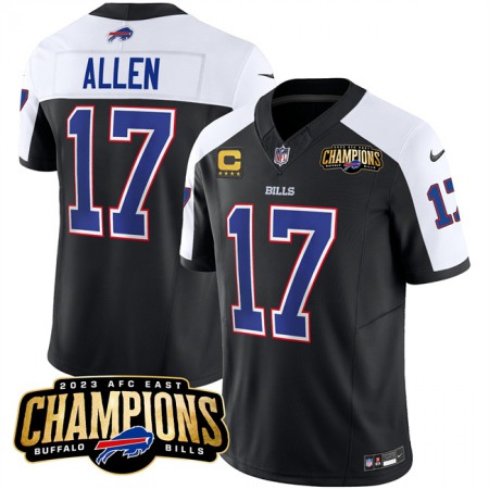 Men's Buffalo Bills #17 Josh Allen 2023 AFC East Champions With 4-star C Ptach Stitched Jersey