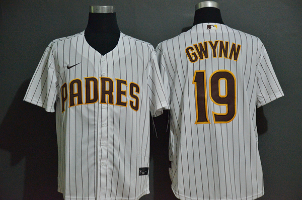 Men's San Diego Padres #19 Tony Gwynn White Stitched MLB Cool Base  Jersey