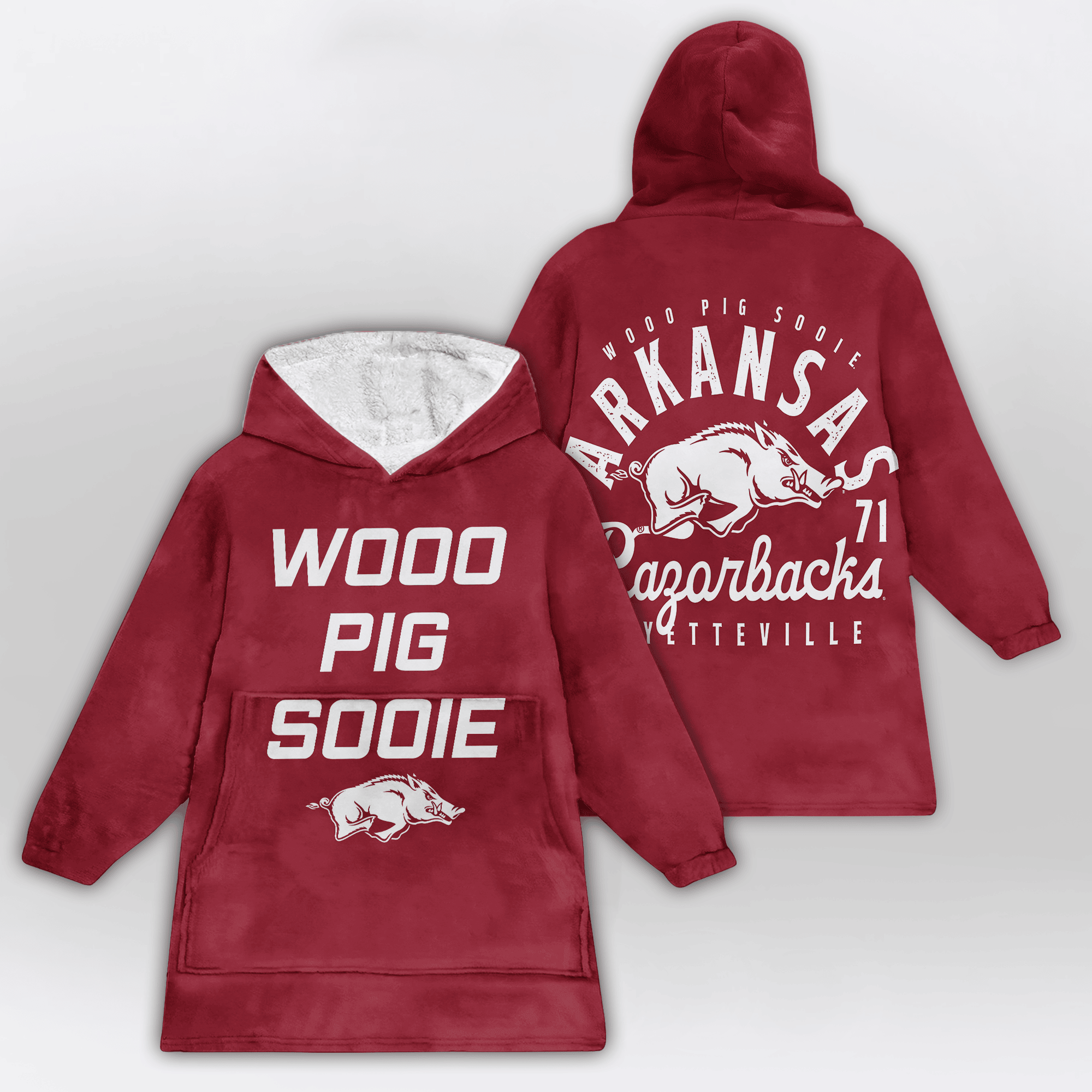 Adult Arkansas Football Unisex Blanket Hoodie