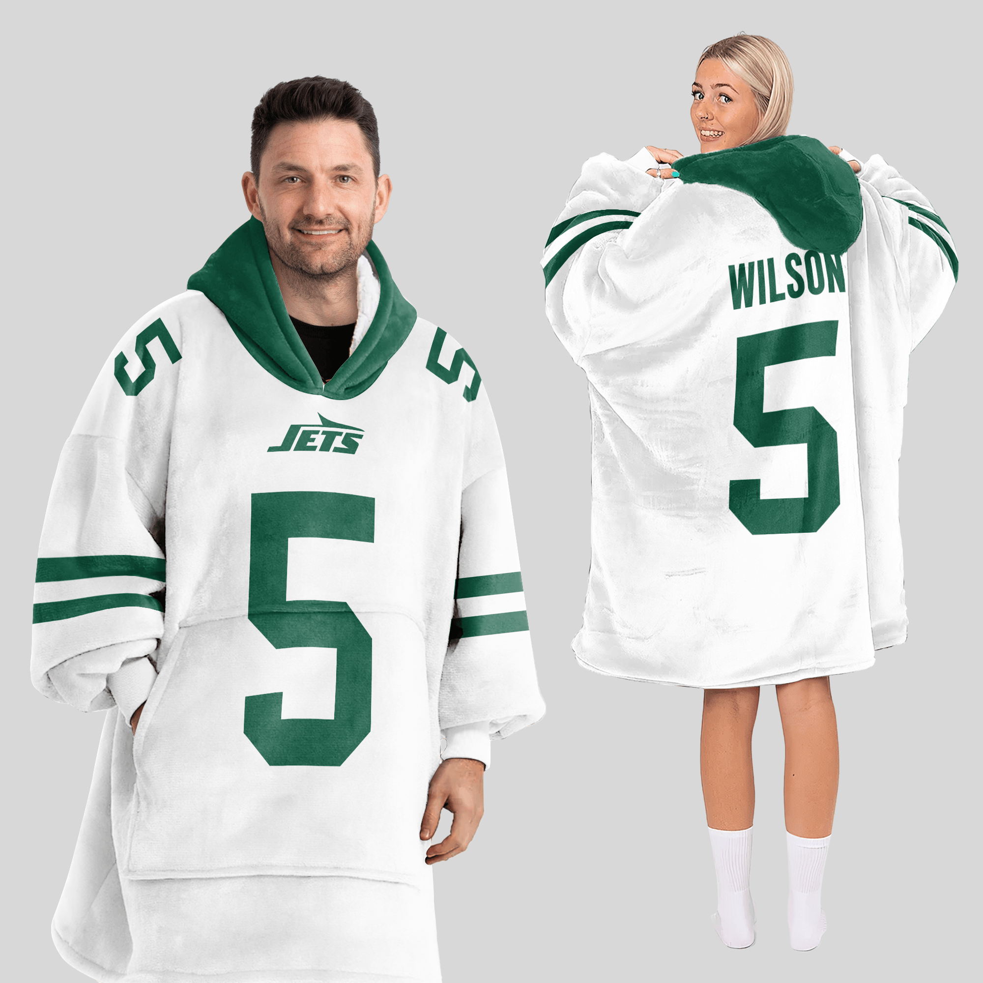 Adult G.W 5 New York J Football Unisex Blanket Hoodie