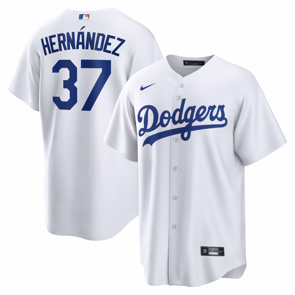 Teoscar Hernandez #37 Los Angeles Dodgers Home Replica Jersey - White